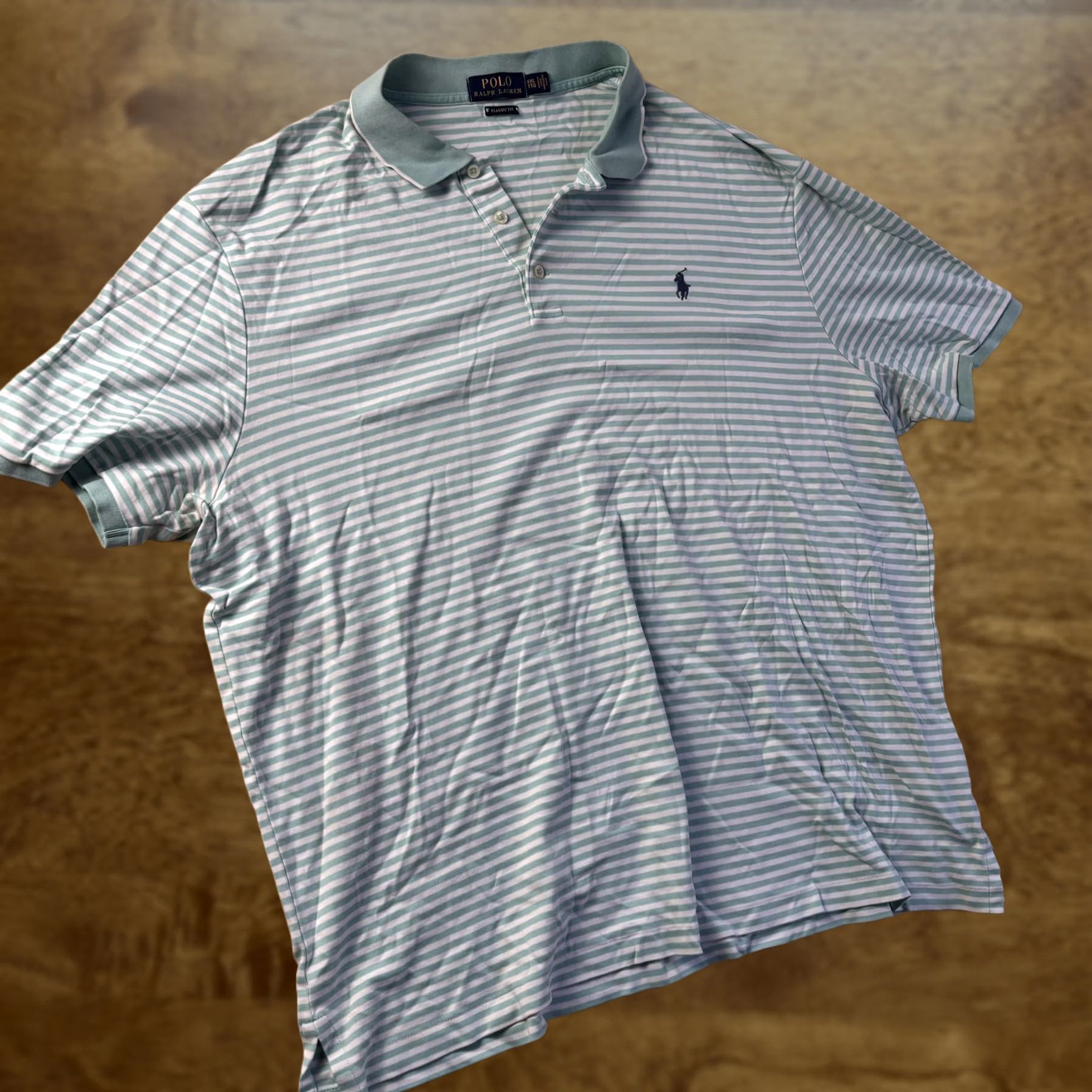Polo Ralph Lauren Polo Ralph Lauren Polo Shirt Mens 2XL Green Stripe Classic Fit Cotton Casual Size US XXL / EU 58 / 5 - 1 Thumbnail