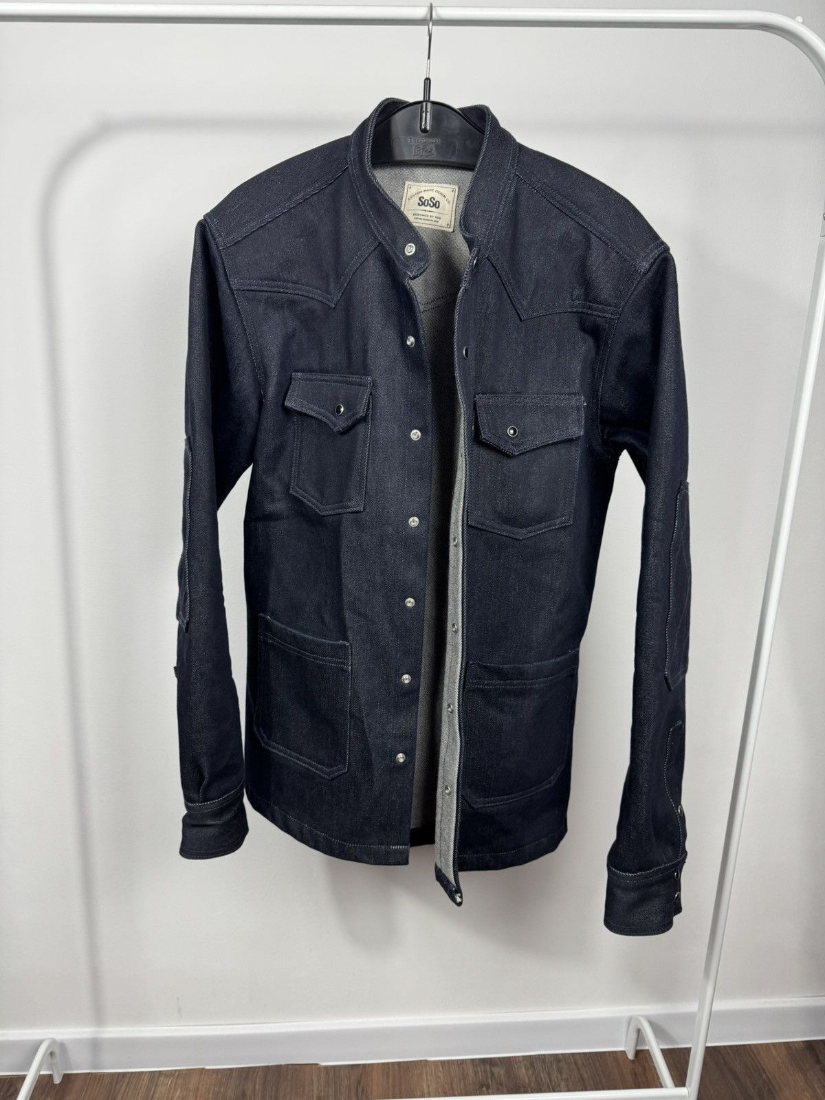SoSo SoSo Heavy Raw Denim Jacket Indigo Workwear Trucker Coat L Size US L / EU 52-54 / 3 - 11 Thumbnail