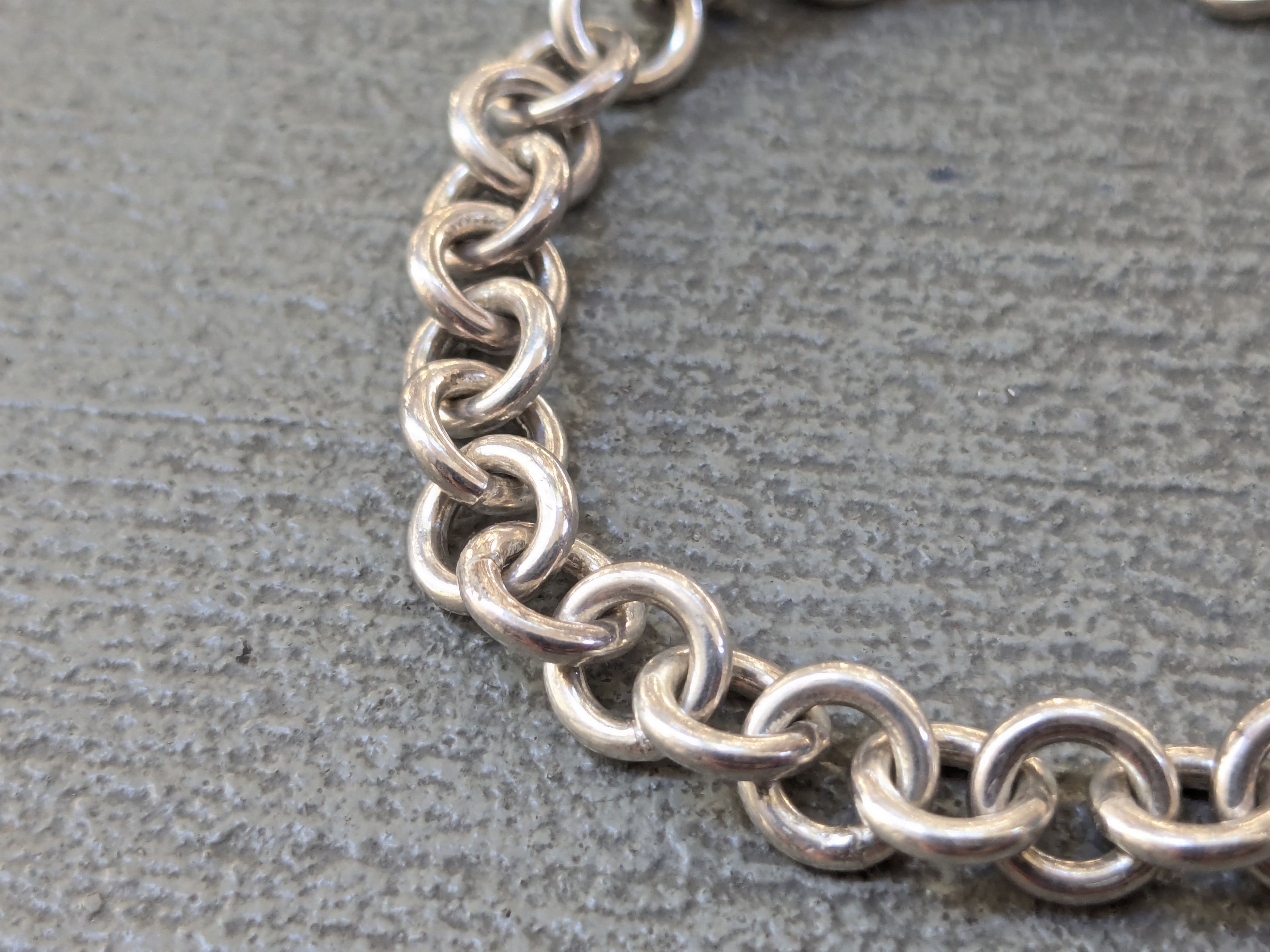 Jewelry Vintage Sterling Silver Bracelet Rolo Round 7.5" Chain Link Size ONE SIZE - 3 Thumbnail