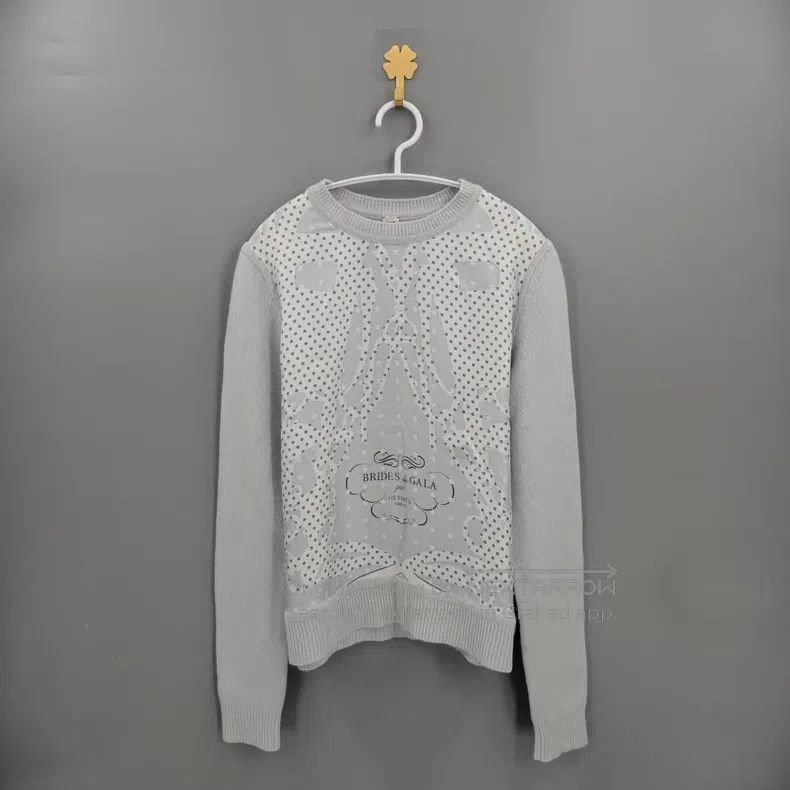 Hermes Hermes Mist Blue Silk Patchwork Knit Top Size XS / US 0-2 / IT 36-38 - 1 Thumbnail