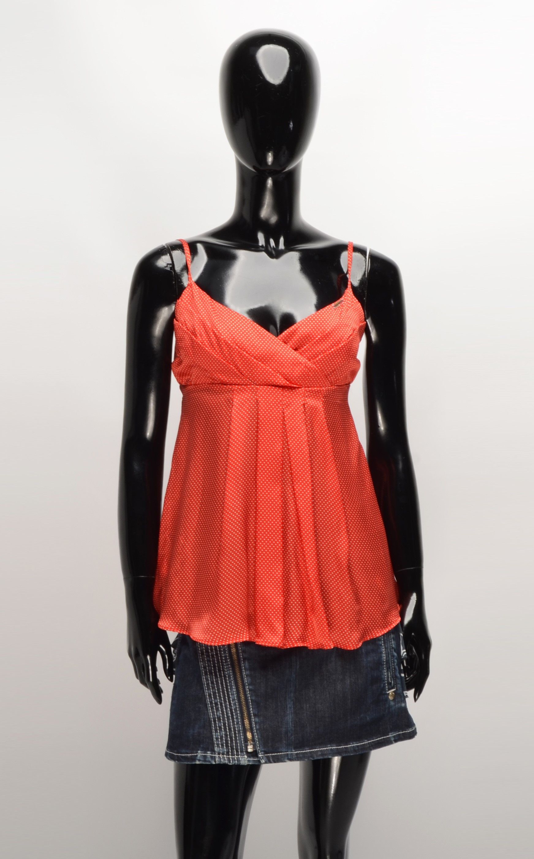 Miss Sixty × Vintage Miss Sixty Y2K Polka Dot Silk Cami Top Size L / US 10 / IT 46 - 1 Thumbnail