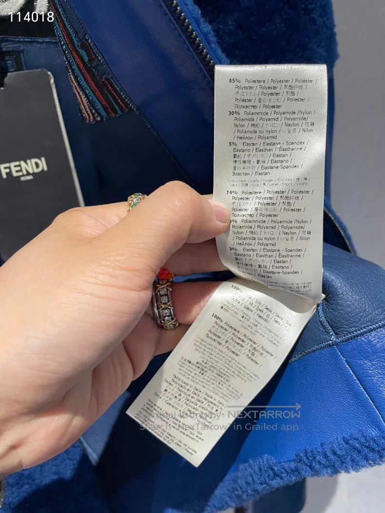 Fendi Fendi Colorful letter fur and leather integrated jacket co Size XS / US 0-2 / IT 36-38 - 6 Thumbnail