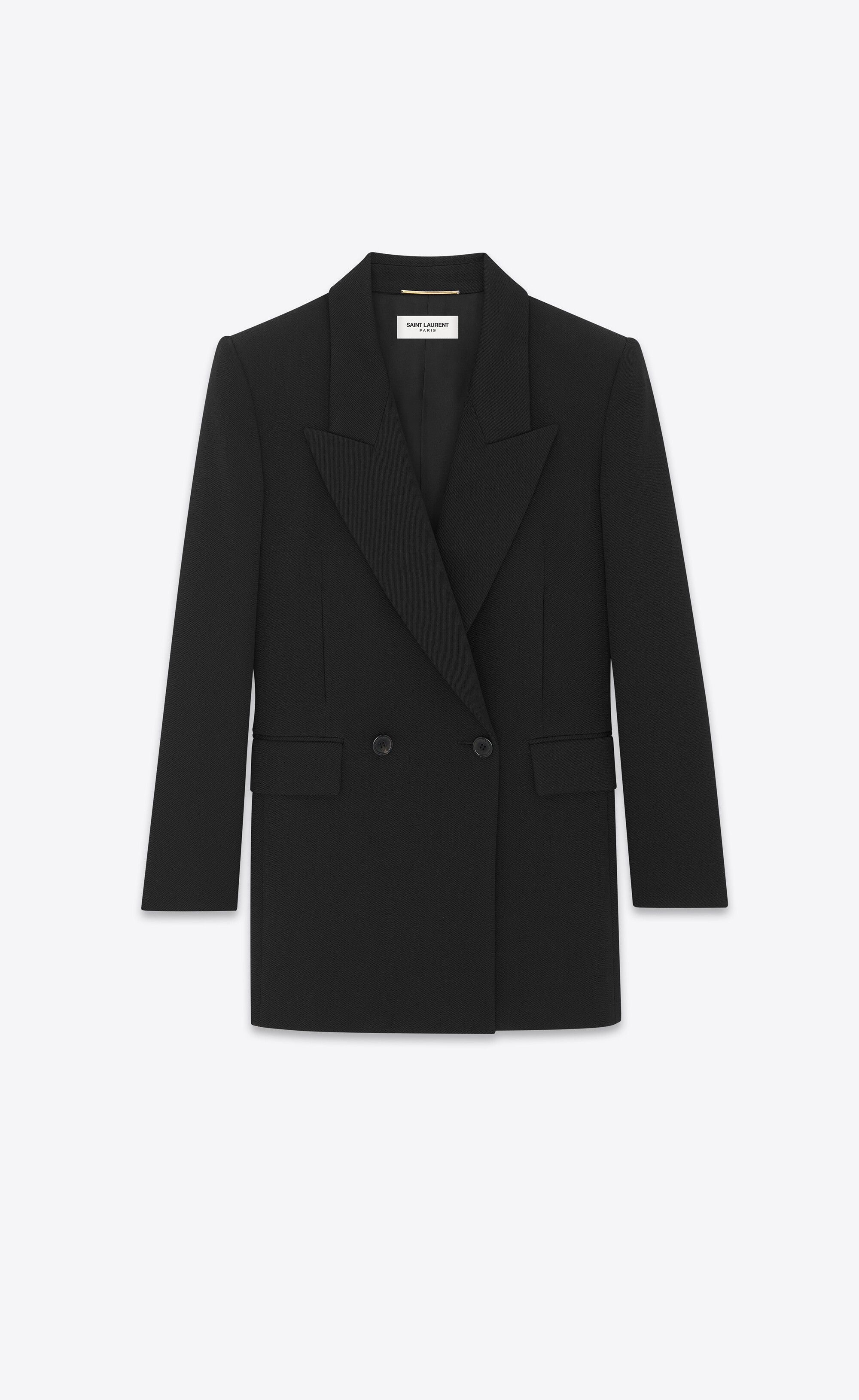 Saint Laurent Paris o1tp1o0125 Double Breasted Jacket In Wool in Black Size M / US 6-8 / IT 42-44 - 1 Thumbnail
