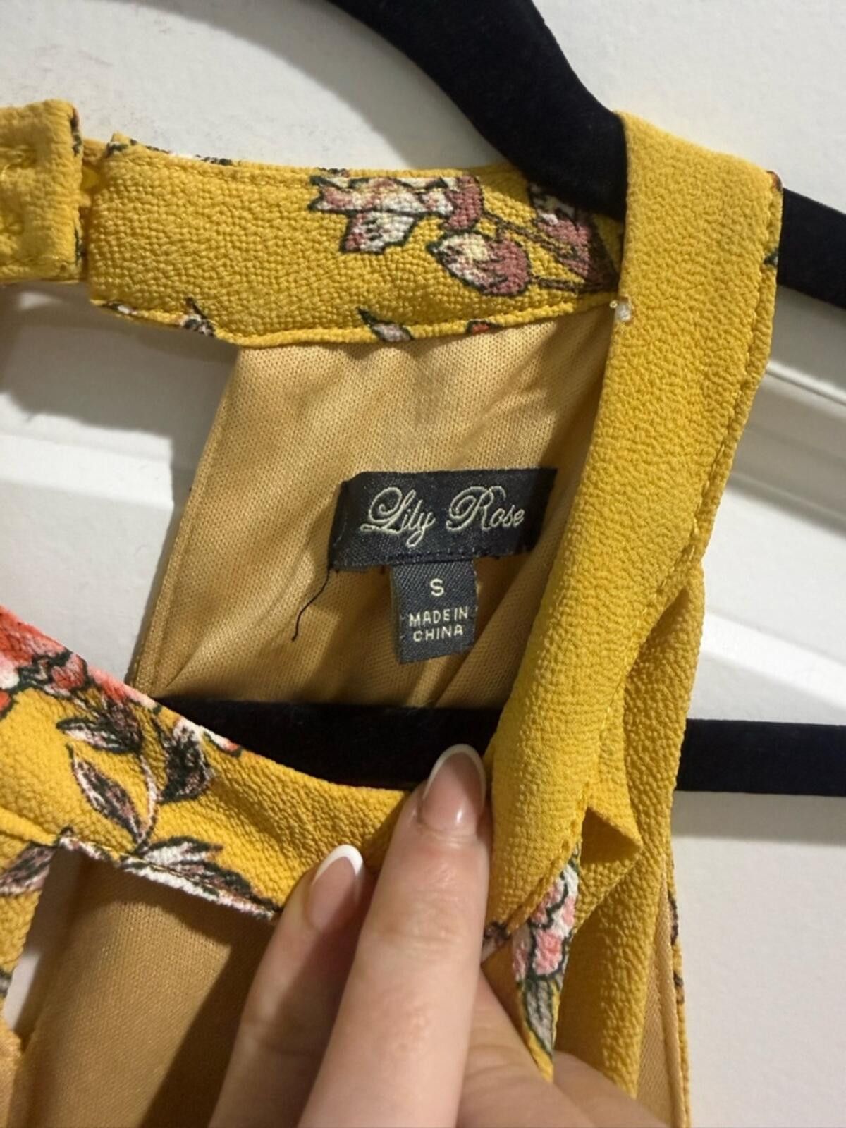 Other Lily Rose Yellow Floral Cold-Shoulder Dress Size S / US 4 / IT 40 - 4 Thumbnail