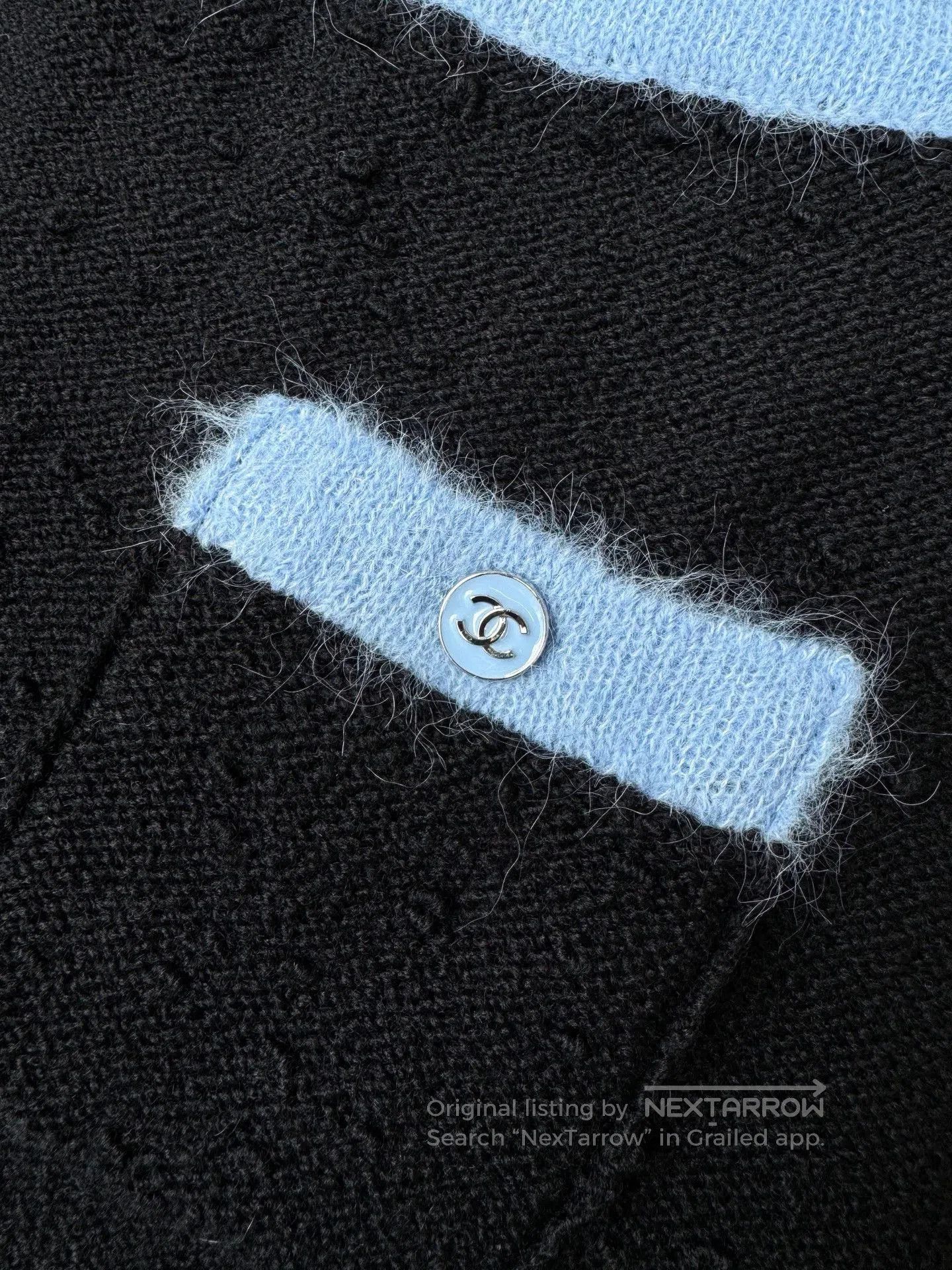 Chanel Chanel Blue Black Wool Mini Skirt. Size US 36 / EU 52 - 3 Thumbnail