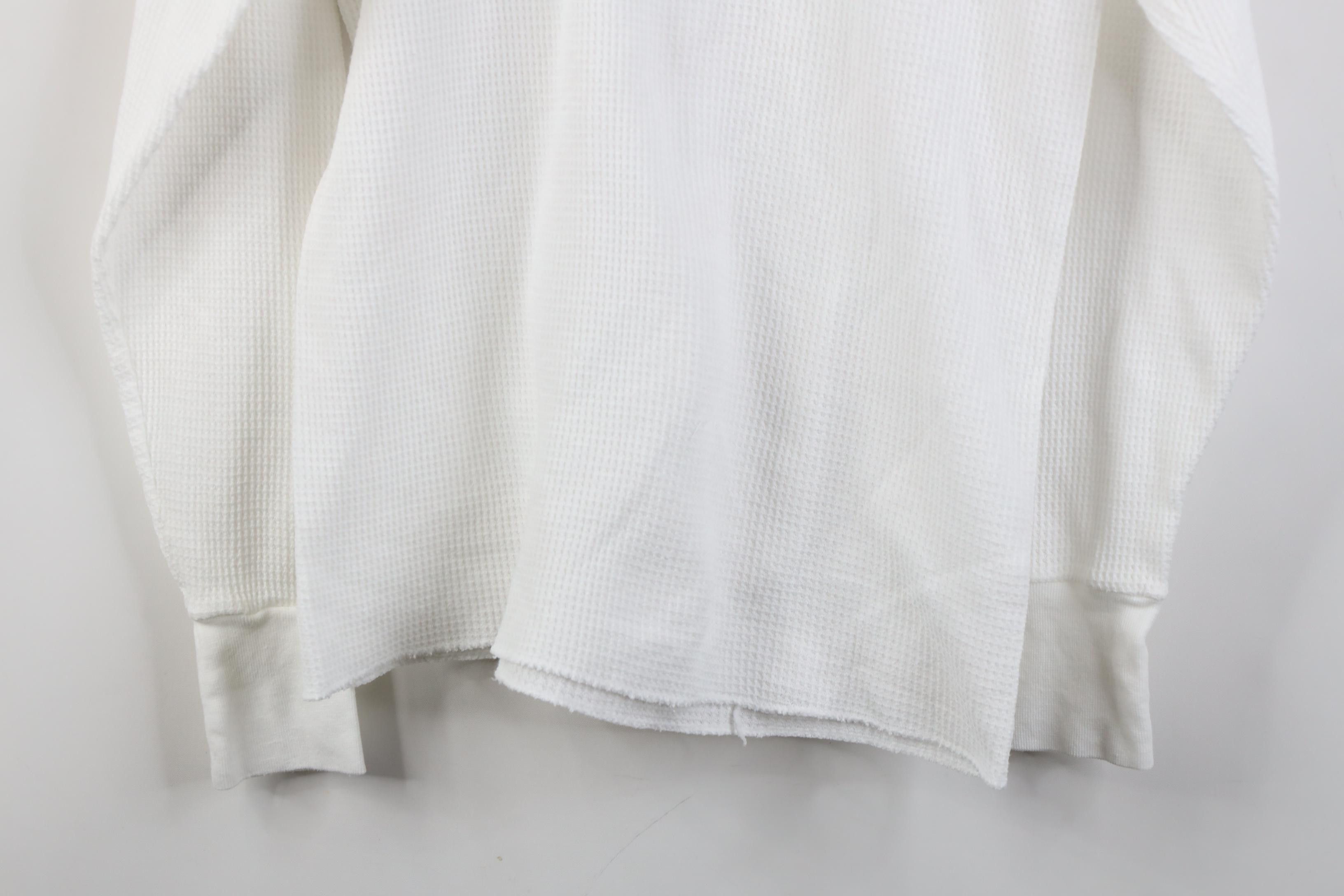 Hanes Vintage 80s 90s Hanes Waffle Knit Long Sleeve T-Shirt White Size US L / EU 52-54 / 3 - 10 Thumbnail