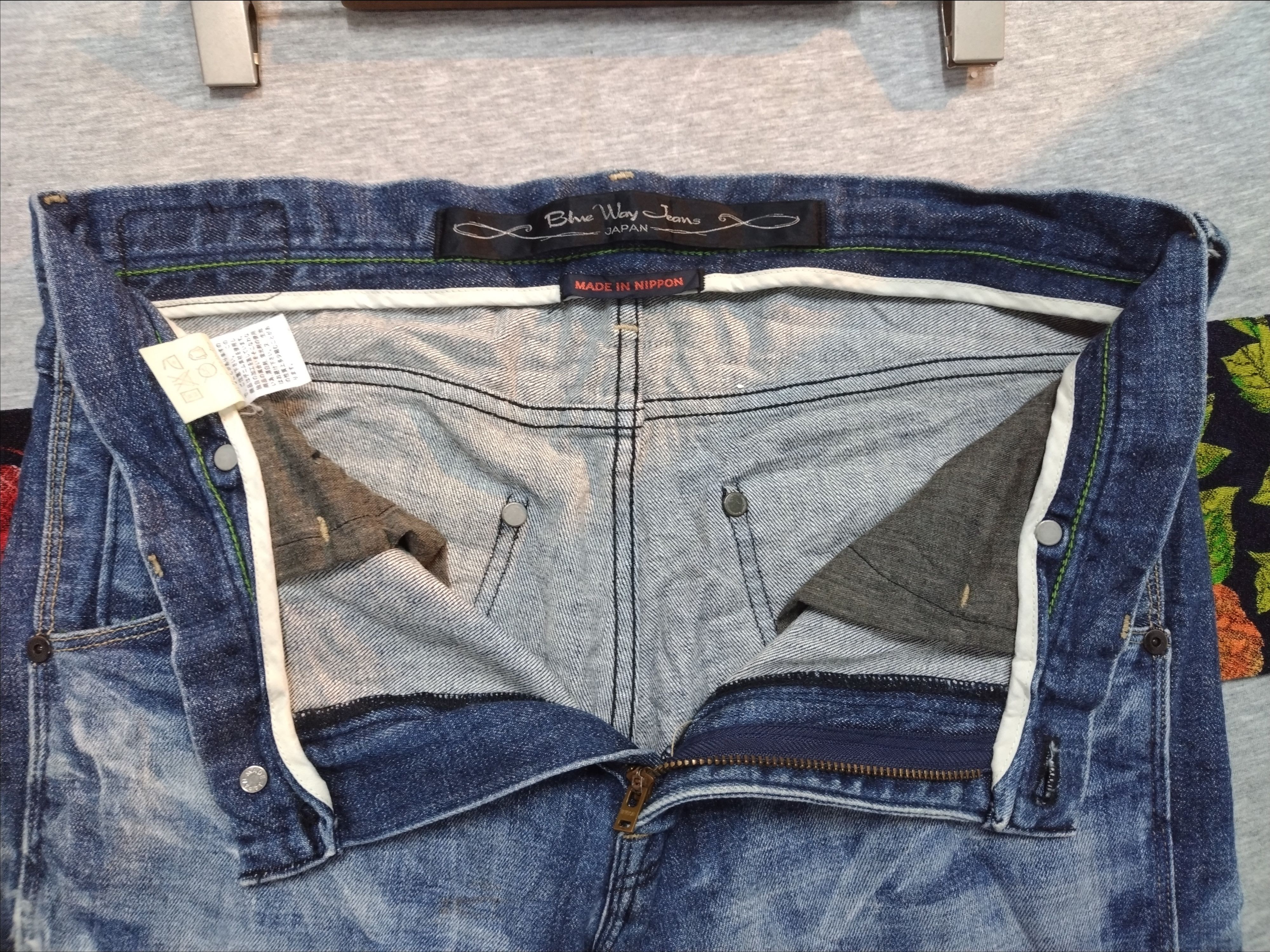 Japanese Brand Vintage BLUEWAY flared jeans nice design & character Size US 33 - 9 Thumbnail