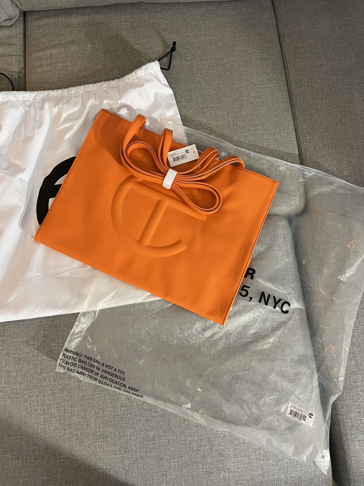 Telfar Telfar Shopping Bag Large Orange Size ONE SIZE - 1 Thumbnail