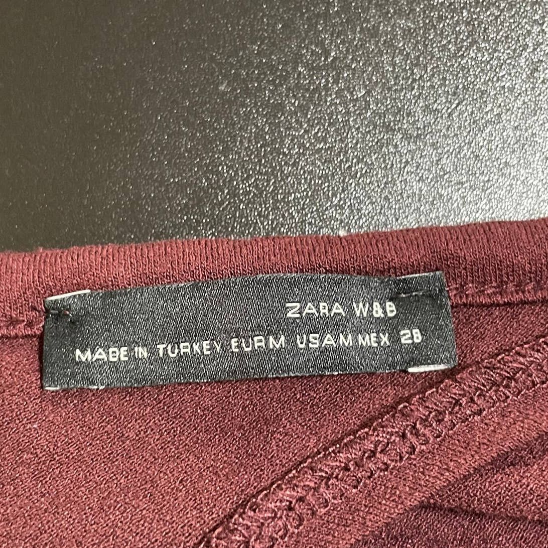 Other Zara W&B Maroon Keyhole Back Shift Dress Size Medium Size M / US 6-8 / IT 42-44 - 3 Thumbnail