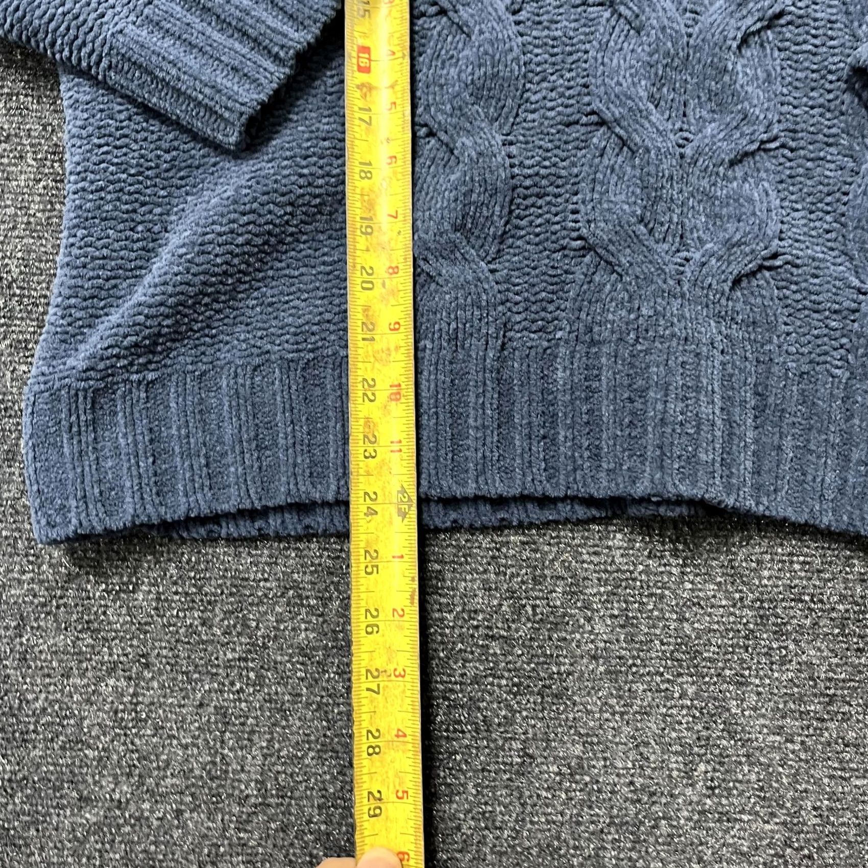 Vintage American Eagle Sweater Womens XL Blue Cable Knit Crewneck Pullover Soft Cozy Size XL / US 12-14 / IT 48-50 - 3 Thumbnail