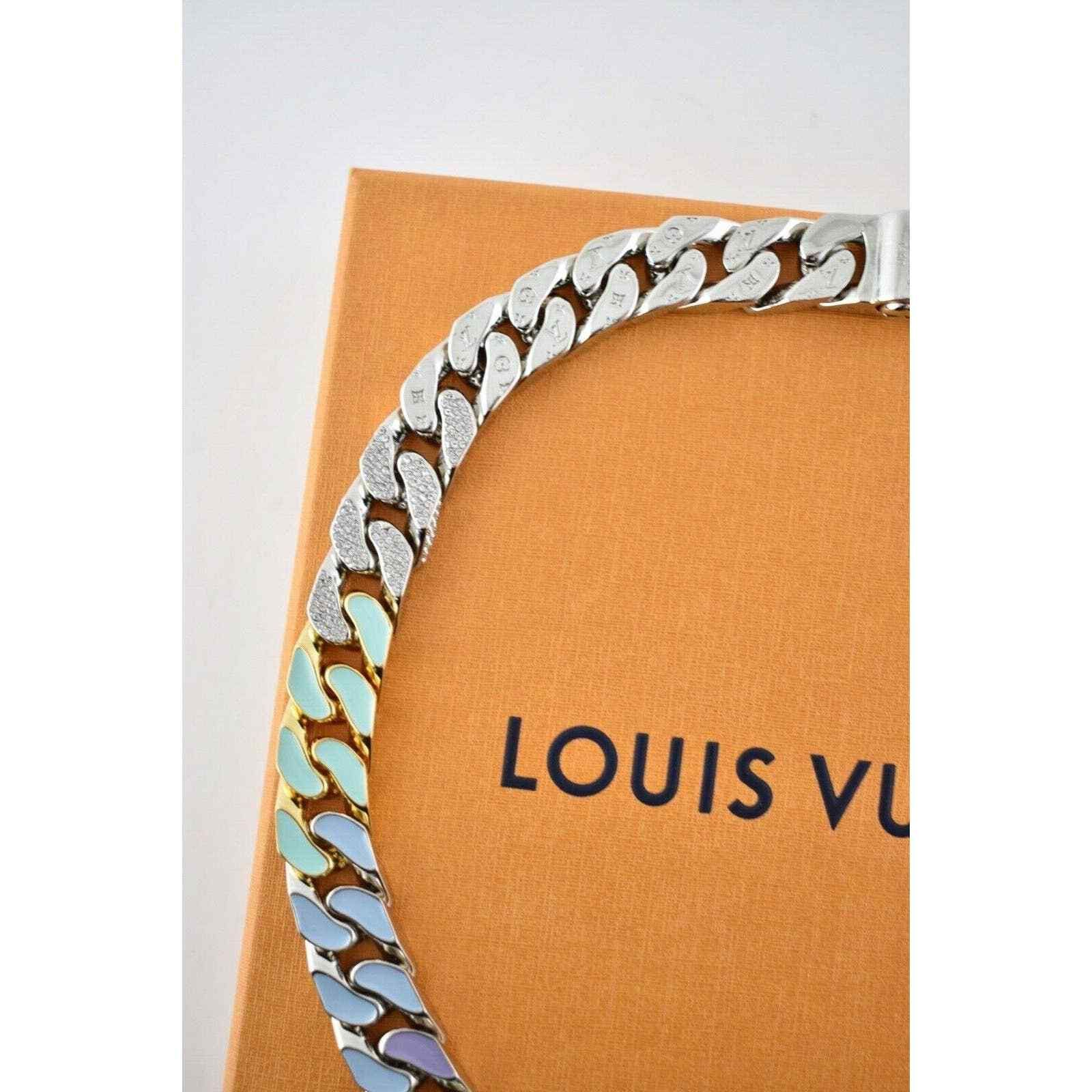 Louis Vuitton Louis Vuitton Gold Silver Crystal Abloh Chain Necklace Size ONE SIZE - 7 Thumbnail