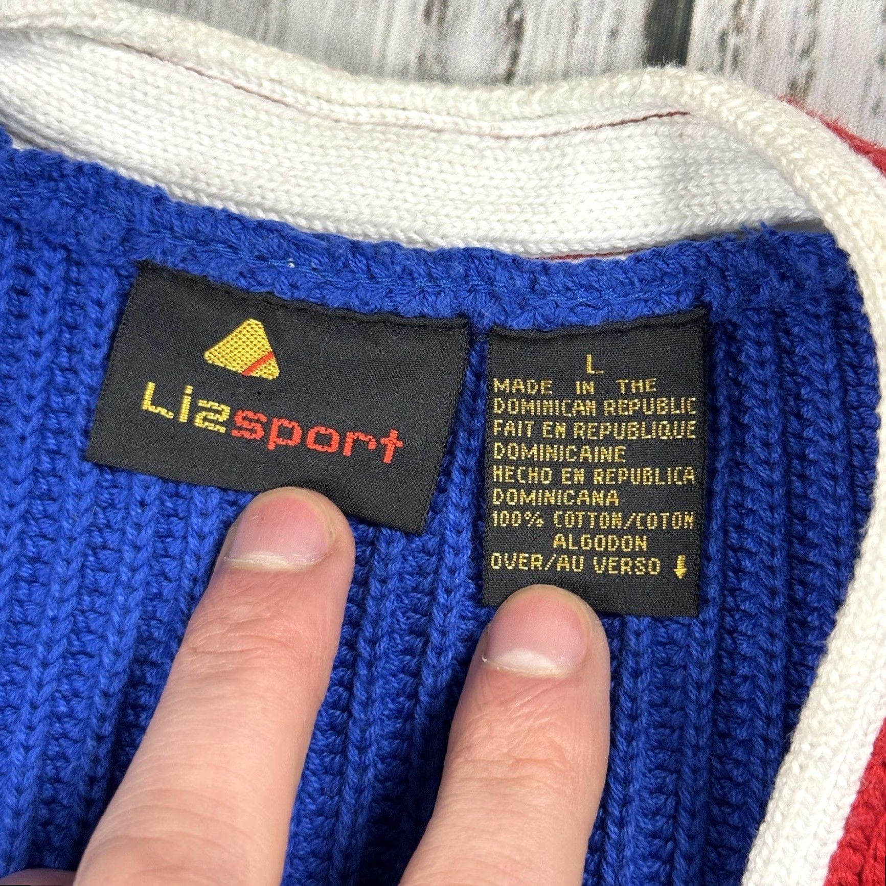 Vintage VINTAGE LizSport Cardigan Adult L Blue Cotton Knit Button Front V-Neck Long Sleeve 90s Womens Size L / US 10 / IT 46 - 4 Thumbnail