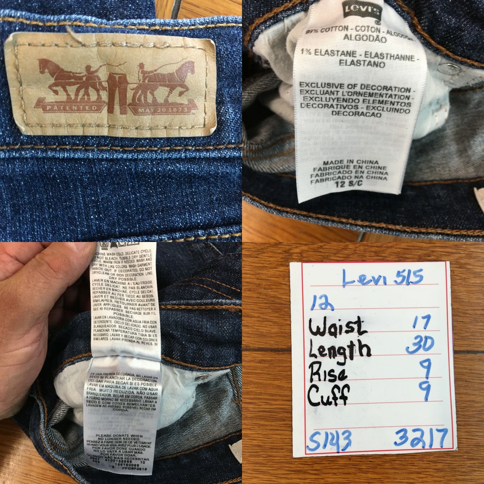 Denime Levi's 515 Women's Bootcut Jeans Size 12 Blue Denim Mid Rise 30" Inseam Classic Fit Size 34" / US 12 / IT 48 - 8 Thumbnail