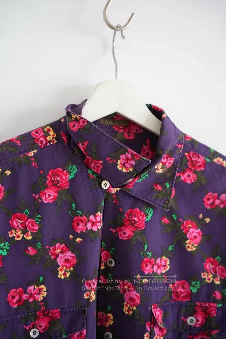 Yohji Yamamoto Yohji Yamamoto size os 90s Rose Full Print Floral Shirt Size US M / EU 48-50 / 2 - 4 Thumbnail