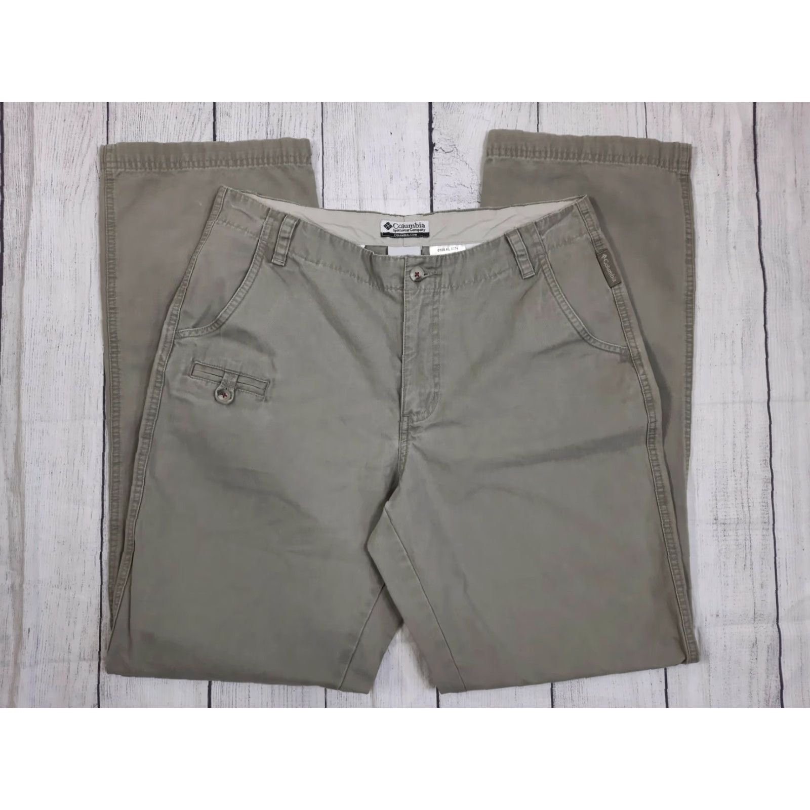 Vintage Columbia Pants Women 10P Relaxed Chino Canvas Hiking Cargo Beige Khaki 30 x 31 Mens Womens Boys Girls Size 32" / US 10 / IT 46 - 7 Thumbnail