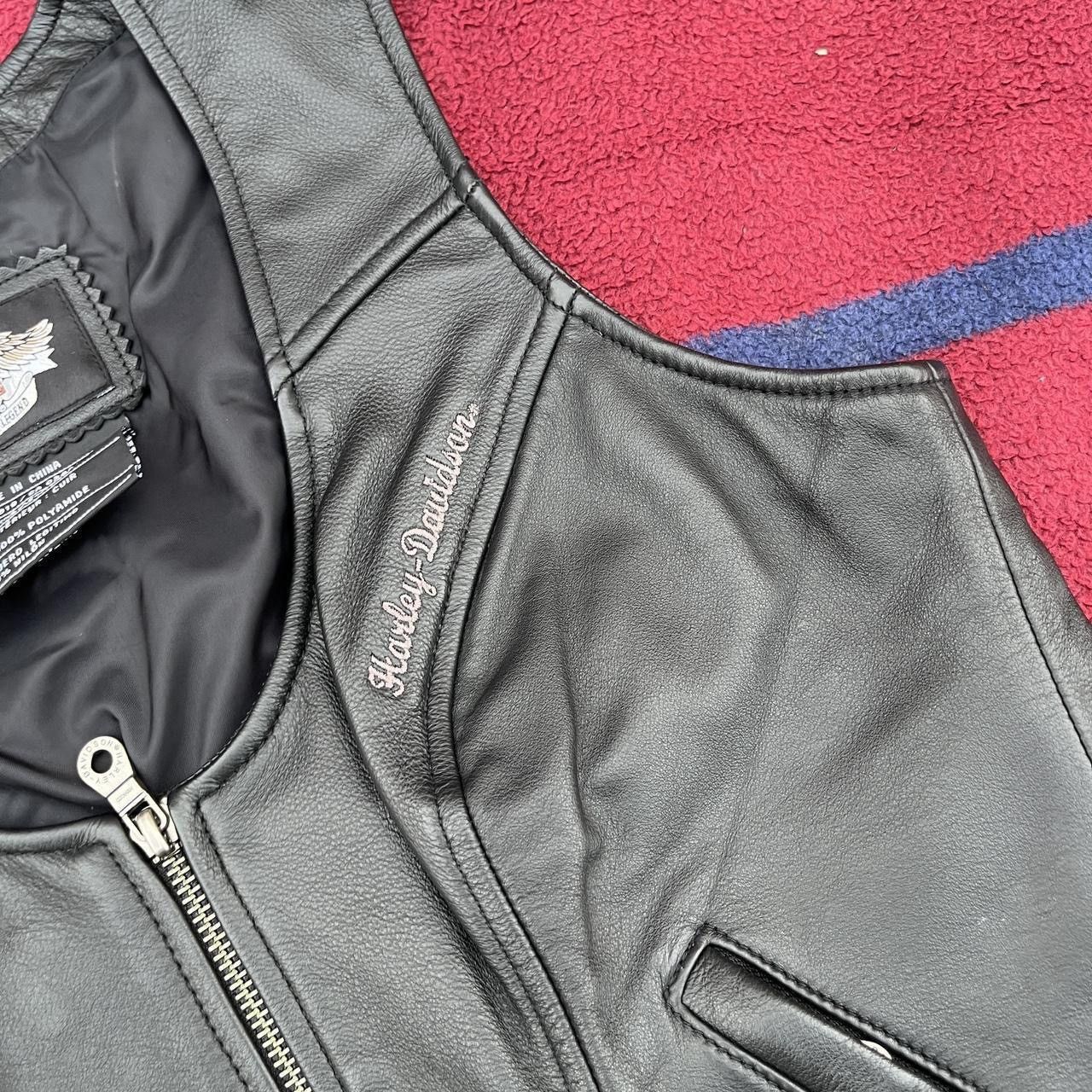 Harley Davidson Harley Davidson black leather Moto vest full zip up jacket Size M / US 6-8 / IT 42-44 - 4 Thumbnail