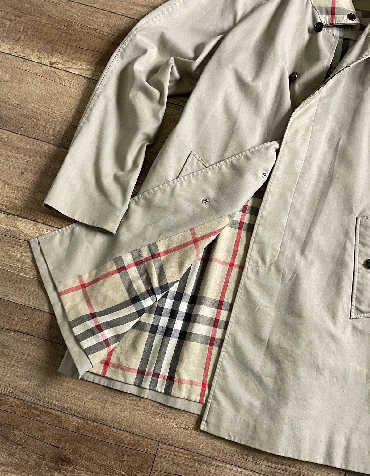 Burberry Burberry Beige Long Nova Check Trench Coat Jacket Size US L / EU 52-54 / 3 - 4 Thumbnail