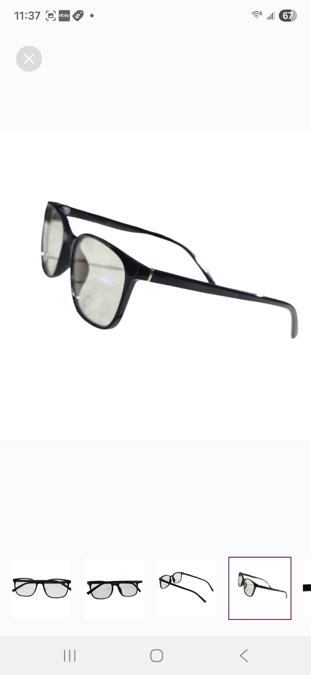 Other Brand Stylish Black Square Glasses-lot ns1124 ou eric fg blk Size ONE SIZE - 4 Thumbnail