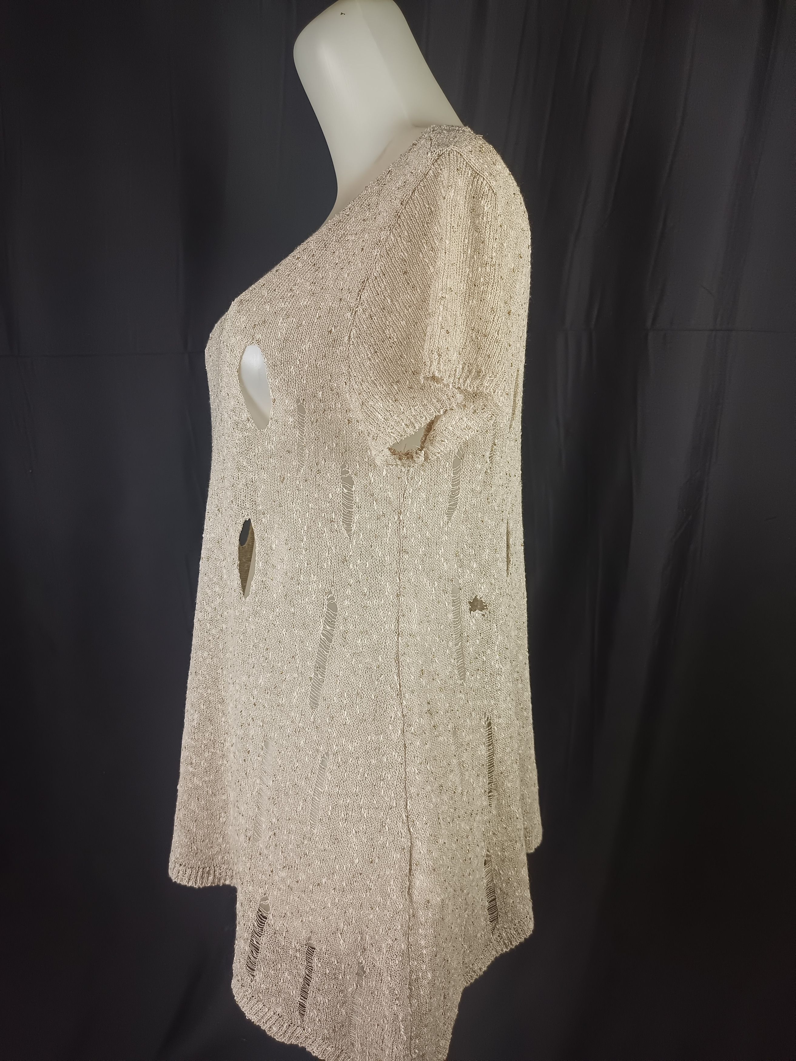 Japanese Brand JOINUS Distressed Glittery Knited Top Size XL / US 12-14 / IT 48-50 - 17 Thumbnail