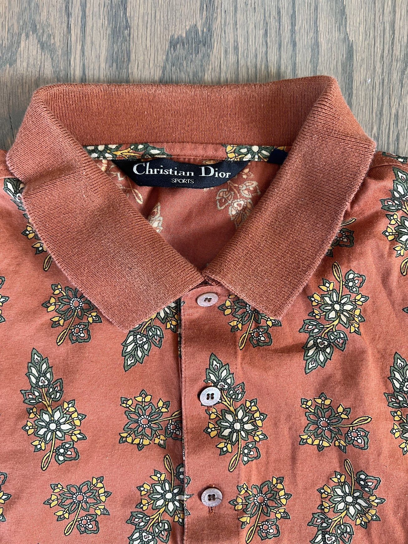 Christian Dior Monsieur Christian Dior Sports Orange Patterned Polo Size US L / EU 52-54 / 3 - 1 Thumbnail