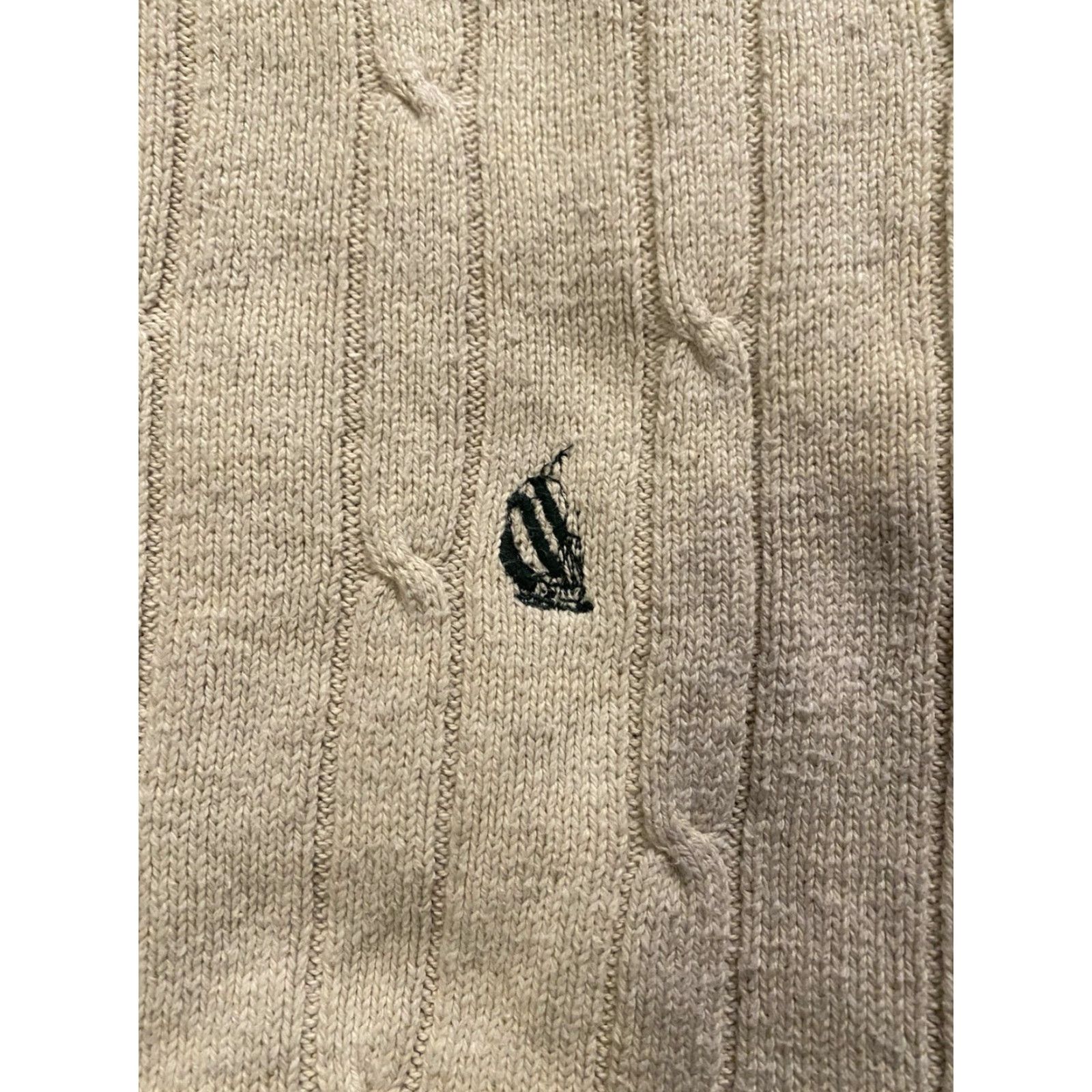 Nautica VINTAGE Nautica Cable-Knit Sweater Cotton & Linen Blend Ivory XL Men’s Crew Neck Long Sleeve Embroidered Logo 90s Preppy Classic Fit Pullover Size US XL / EU 56 / 4 - 6 Thumbnail