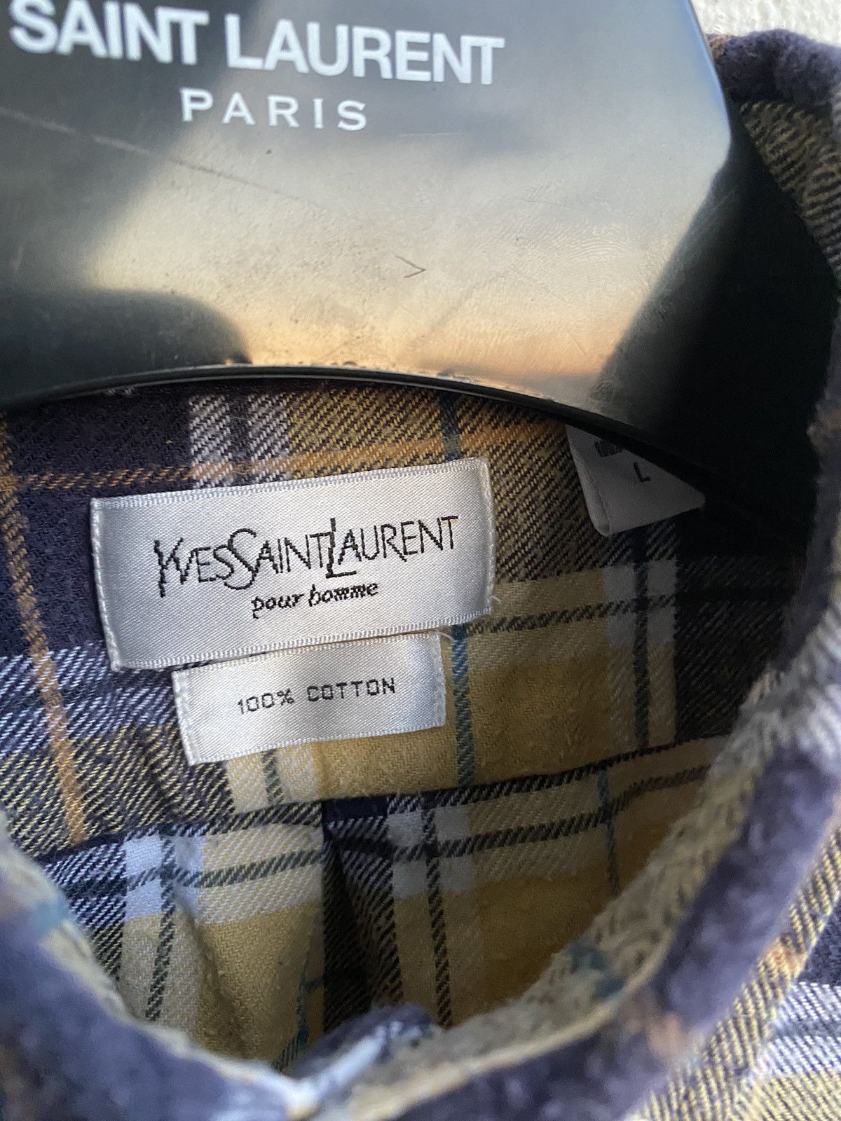Yves Saint Laurent Flannel YSL Shirt Cotton Soft Size US L / EU 52-54 / 3 - 4 Thumbnail