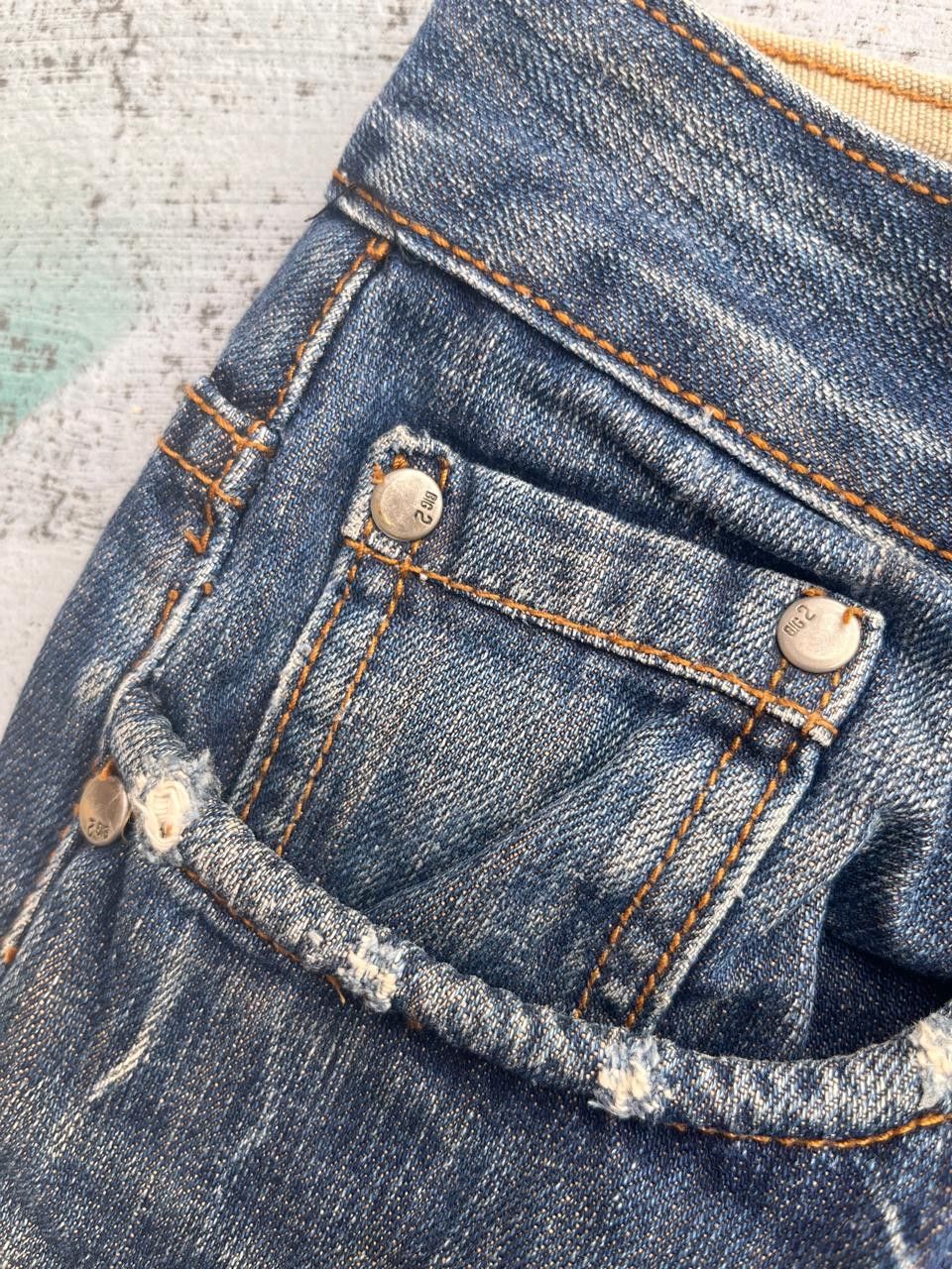 Japanese Brand Big Two Jeans Embroidered Cross Denim Shorts Jorts Y2K Size US 31 - 7 Thumbnail