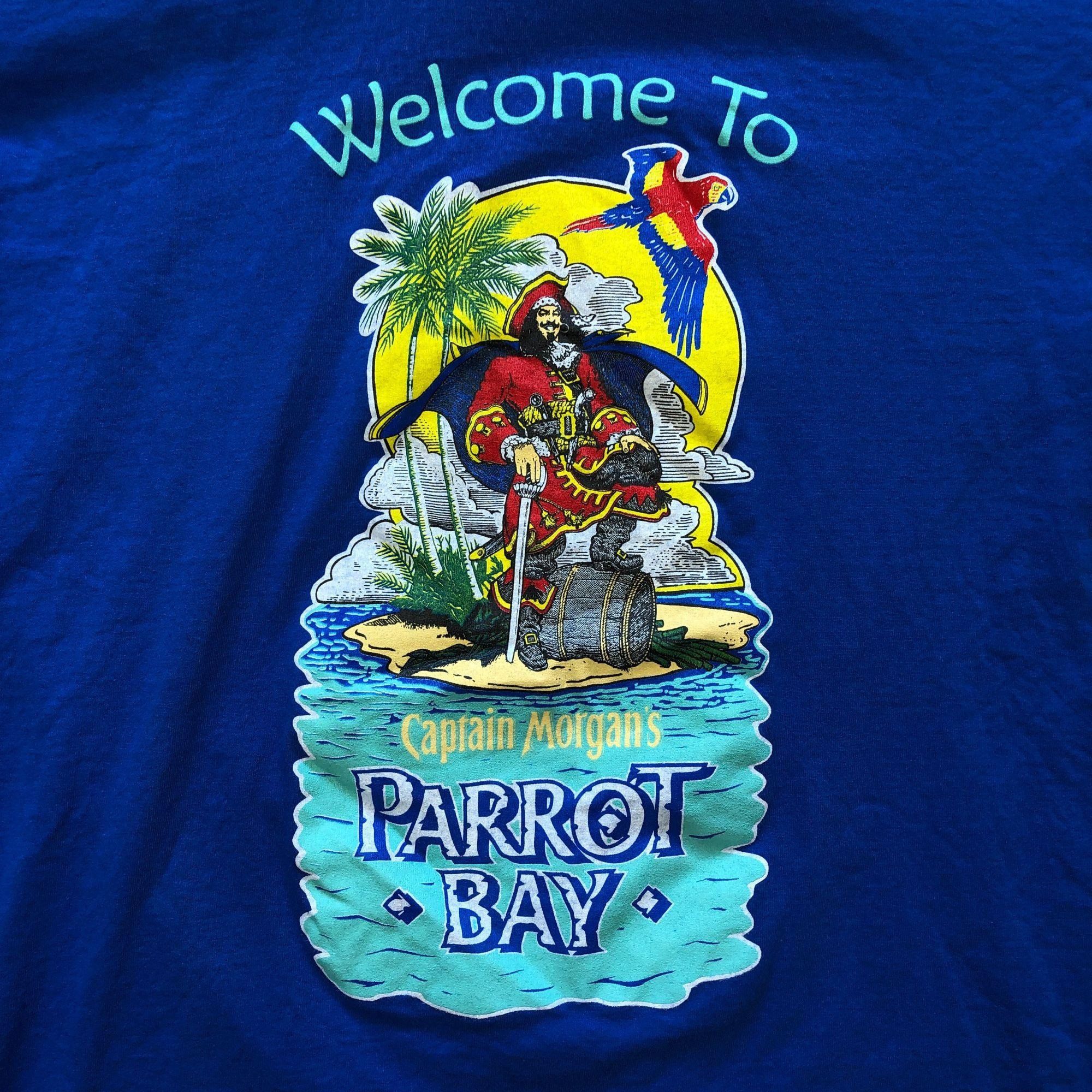 Fruit Of The Loom Vintage Captain Morgan's Parrot Bay Blue T-Shirt - Size XL Size US XL / EU 56 / 4 - 2 Thumbnail