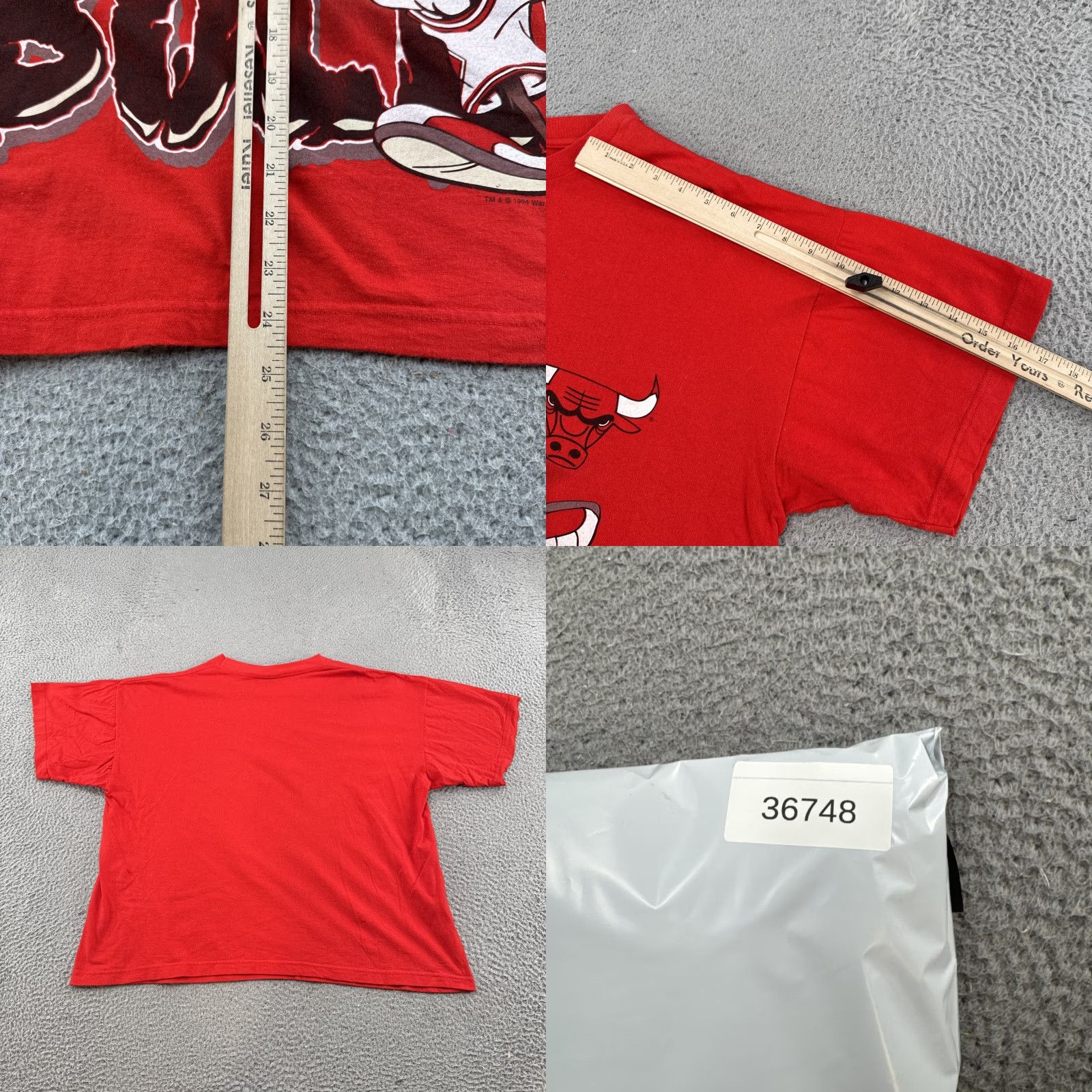 NBA VINTAGE Chicago Bulls League Leader T-Shirt Mens 1990s 90s Graphic Print Taz Red Cotton Short Sleeve Crew Neck Boxy Size L Size US L / EU 52-54 / 3 - 8 Thumbnail