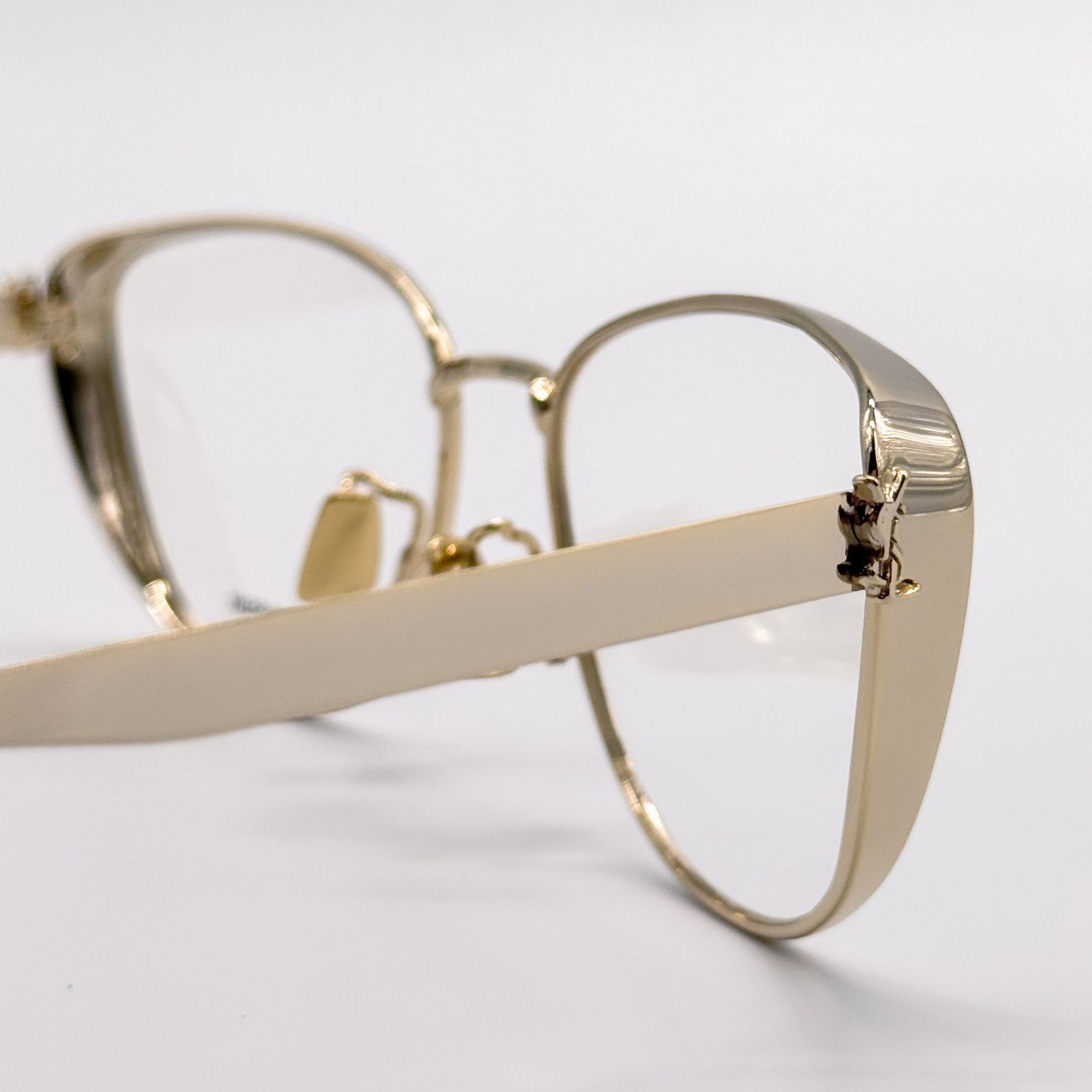 Saint Laurent Paris NEW SAINT LAURENT EYEGLASSES SLM92 004 WOMEN CAT EYE GOLD EY Size ONE SIZE - 6 Thumbnail