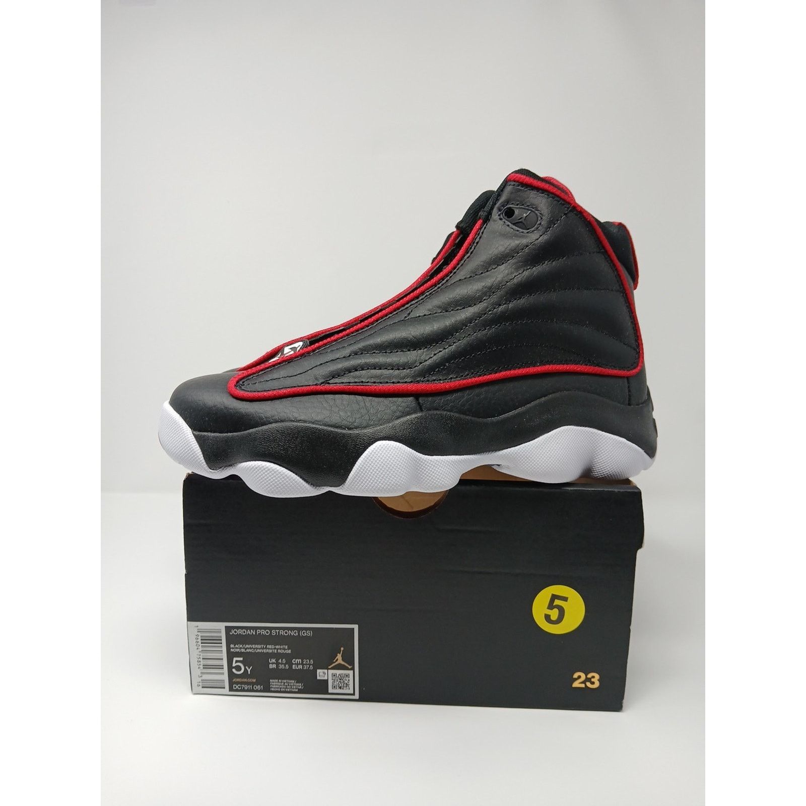 Jordan Brand Air Jordan Pro Strong Bred Black Sneakers, Size 5Y / 6.5W Size US 5 / EU 37 - 2 Thumbnail