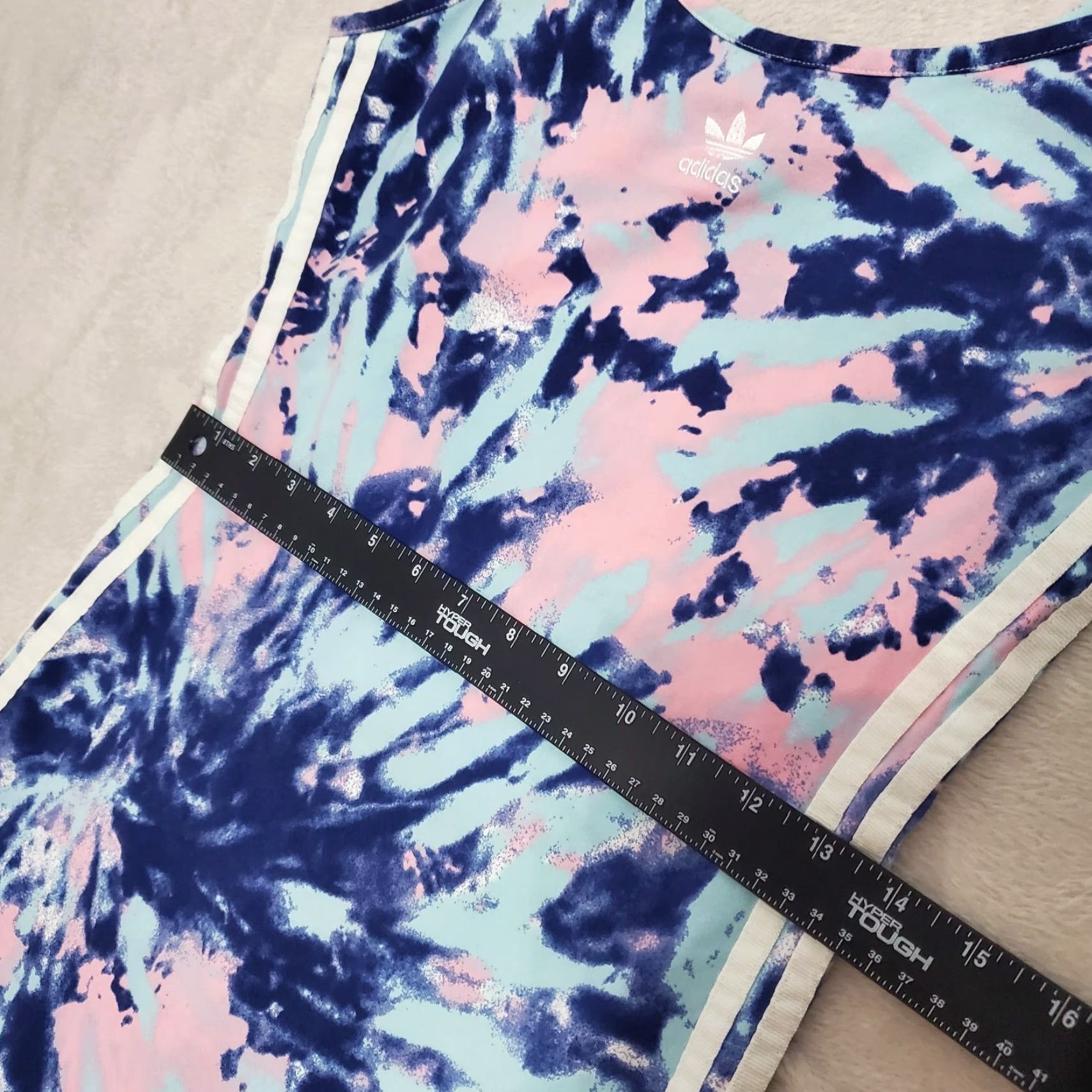 Adidas Adidas Originals Tank Dress Women's M Blue Pink Tie Dye Bodycon Stretch Active Tank Dress Size M / US 6-8 / IT 42-44 - 6 Thumbnail