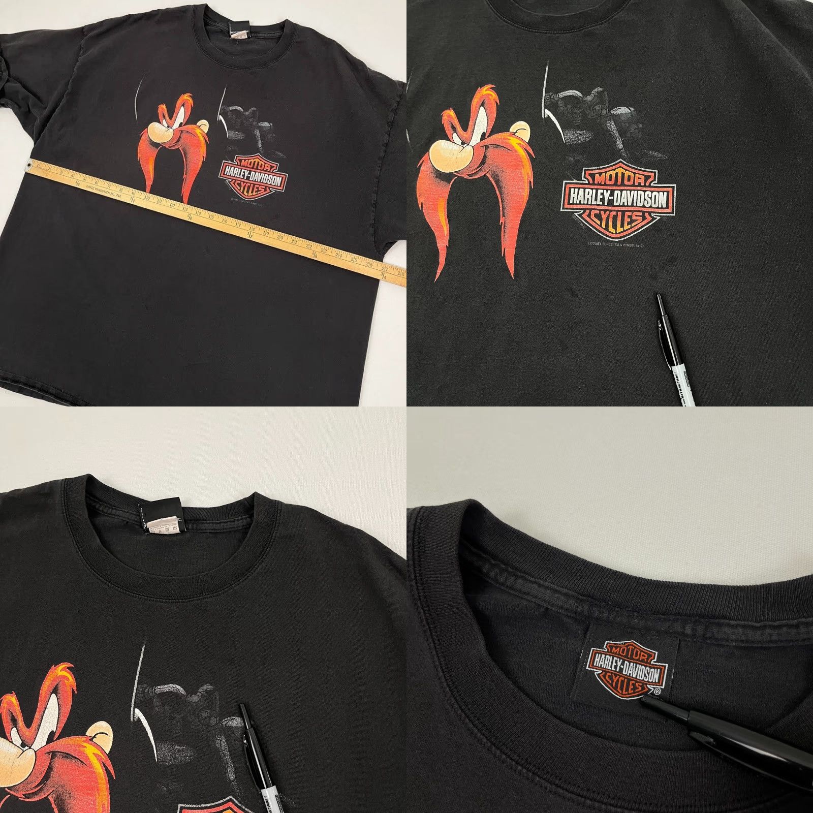 Harley Davidson Harley Davidson Shirt Mens 3XL Faded Black Double Sided Yosemite Sam Looney Tune Size US XXL / EU 58 / 5 - 8 Thumbnail
