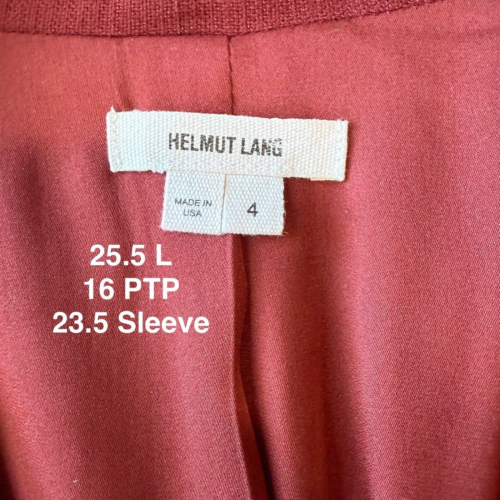Helmut Lang Helmut Lang Blazer Women's 4 Maroon Designer V Neck Single Size S / US 4 / IT 40 - 7 Thumbnail