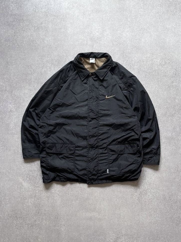 Nike Vintage Nike Swoosh Nylon Trench Jacket Y2K XL Size US XL / EU 56 / 4 - 2 Thumbnail