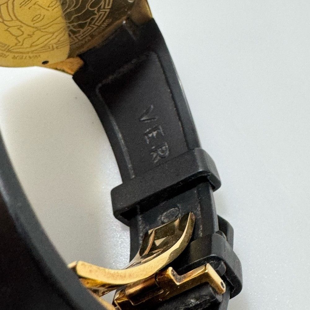 Versace Versace V-Man Black Dial Rubber Strap Men’s Watch Gold Size ONE SIZE - 3 Thumbnail