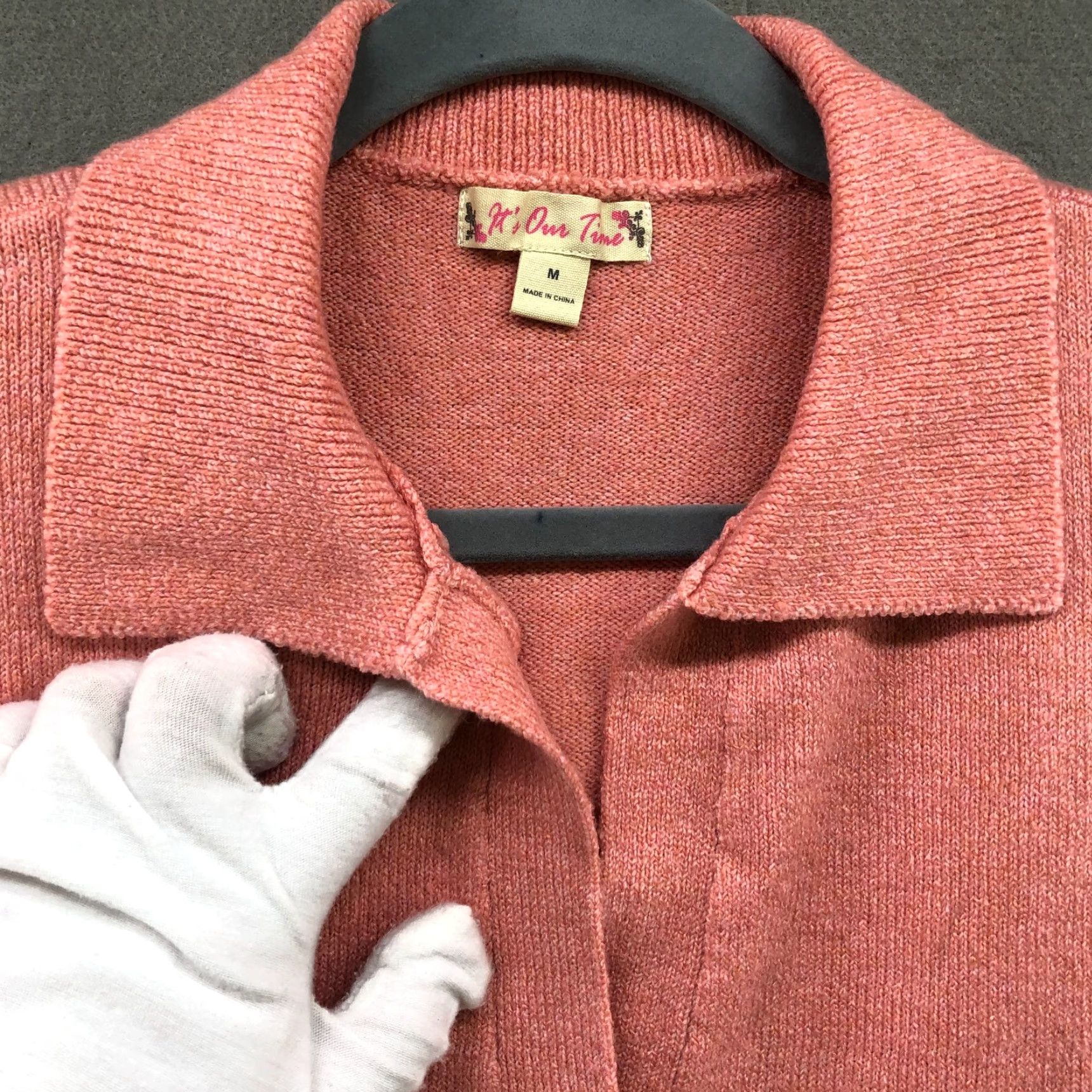Vintage NWOT It's Our Time Collared Sweater Womens M Pink Lightweight Strech Split Neck Size M / US 6-8 / IT 42-44 - 7 Thumbnail