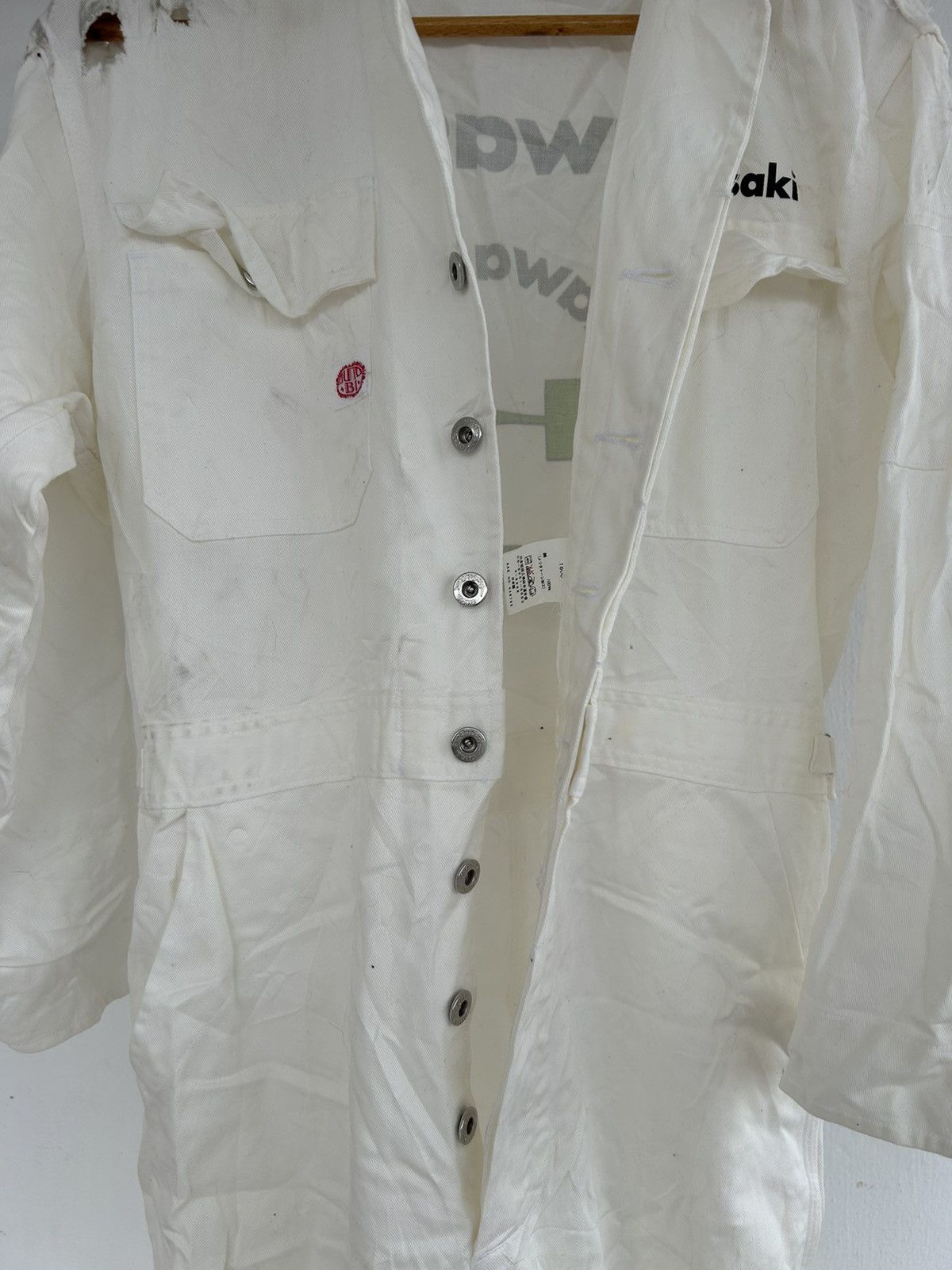 Japanese Brand Kawasaki Team Racing Japan Vintage White Coverall Size US 31 - 8 Thumbnail