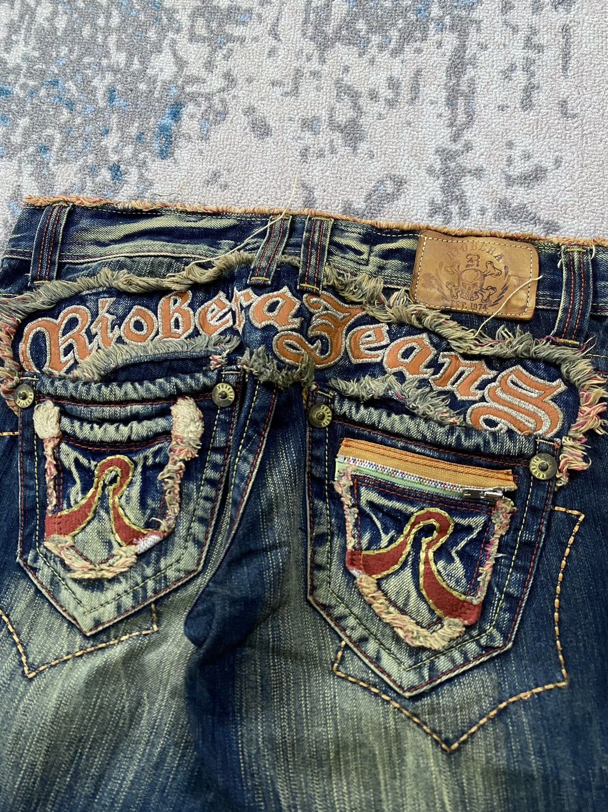 Tornado Mart Japanes Riobera Emboidery Distressed Flared Jeans Size US 30 / EU 46 - 4 Thumbnail
