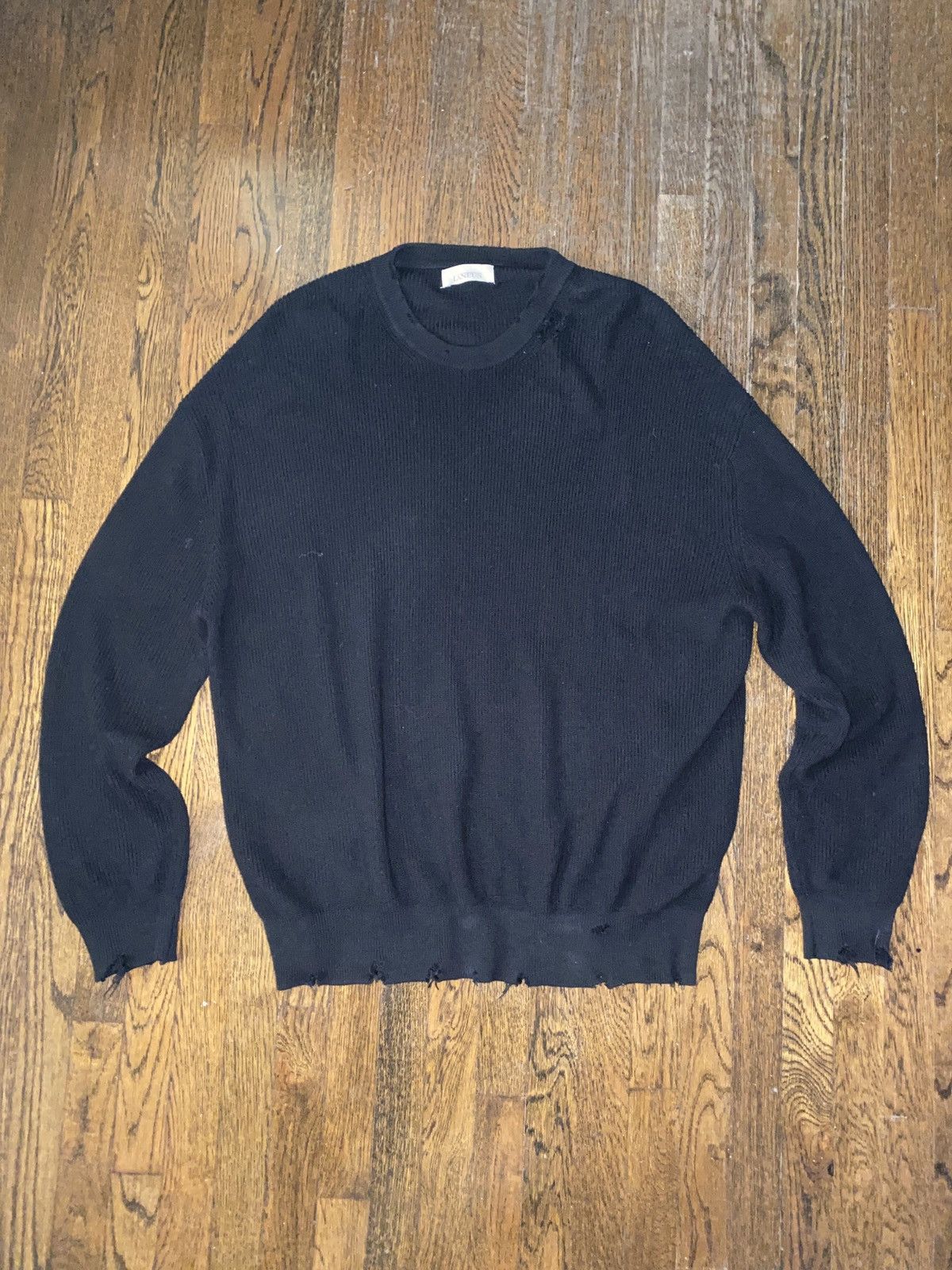 Laneus Made in Italy Laneus Black Distressed Sweater Size XL Size US XL / EU 56 / 4 - 1 Thumbnail