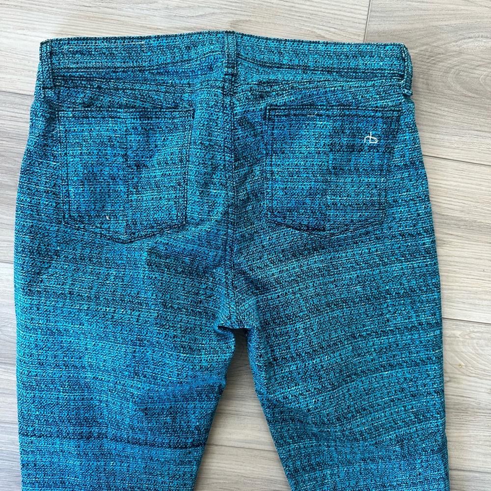 Rag & Bone Rag & Bone Turquoise Blue Black Tweed Print Stretch Pant 30 Size 30" / US 8 / IT 44 - 4 Thumbnail