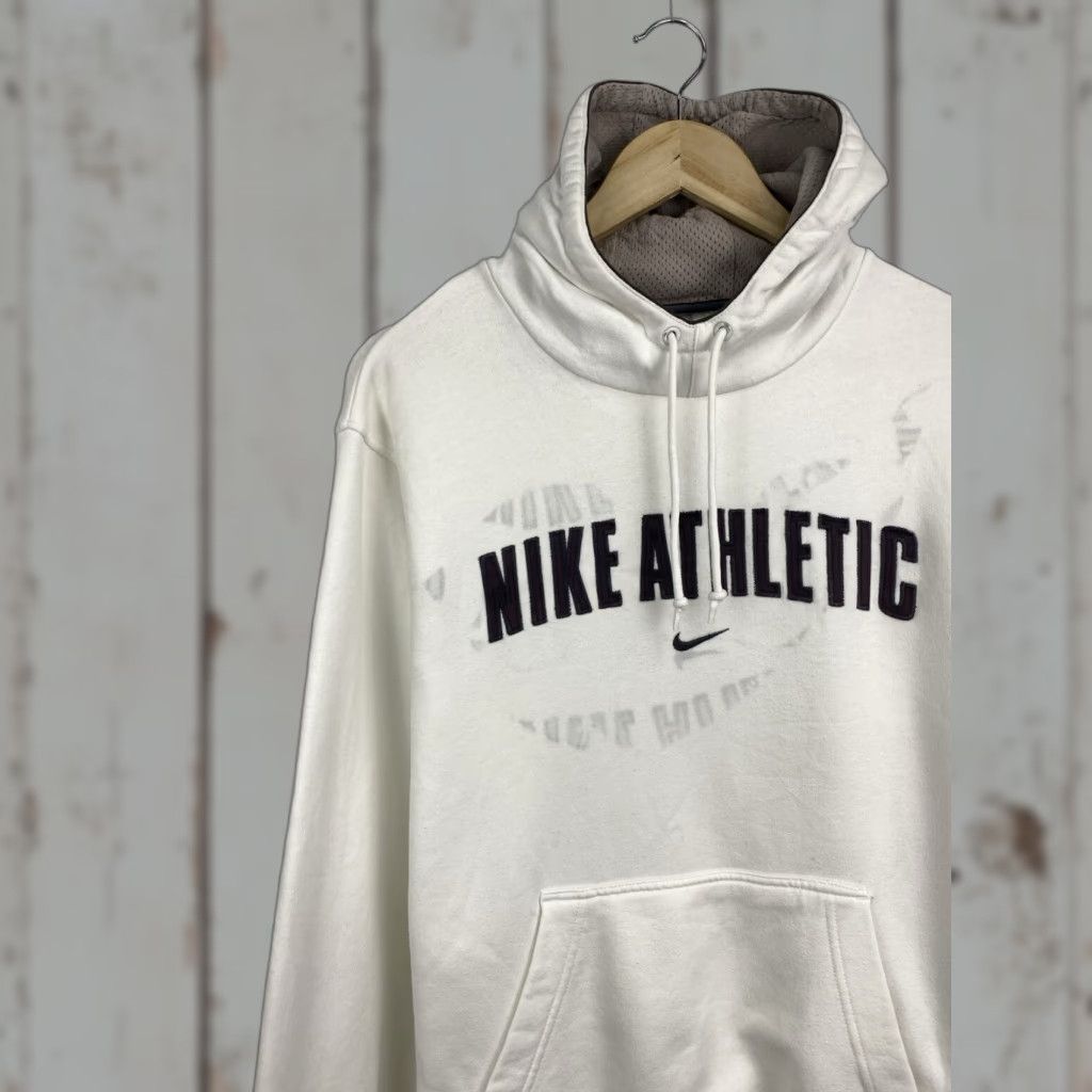Nike VINTAGE Nike Athletics Boxy Hoodie Mens S White 90s Retro Y2K Rare Hoodie Size US S / EU 44-46 / 1 - 1 Thumbnail