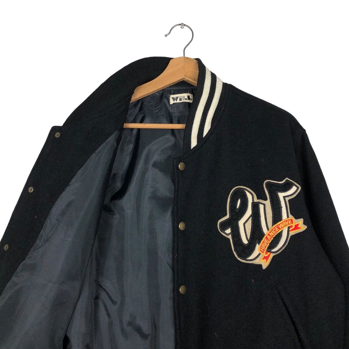 Japanese Brand 📌Vintage Wool Bomber Jacket Big Logo Will Size US M / EU 48-50 / 2 - 13 Thumbnail