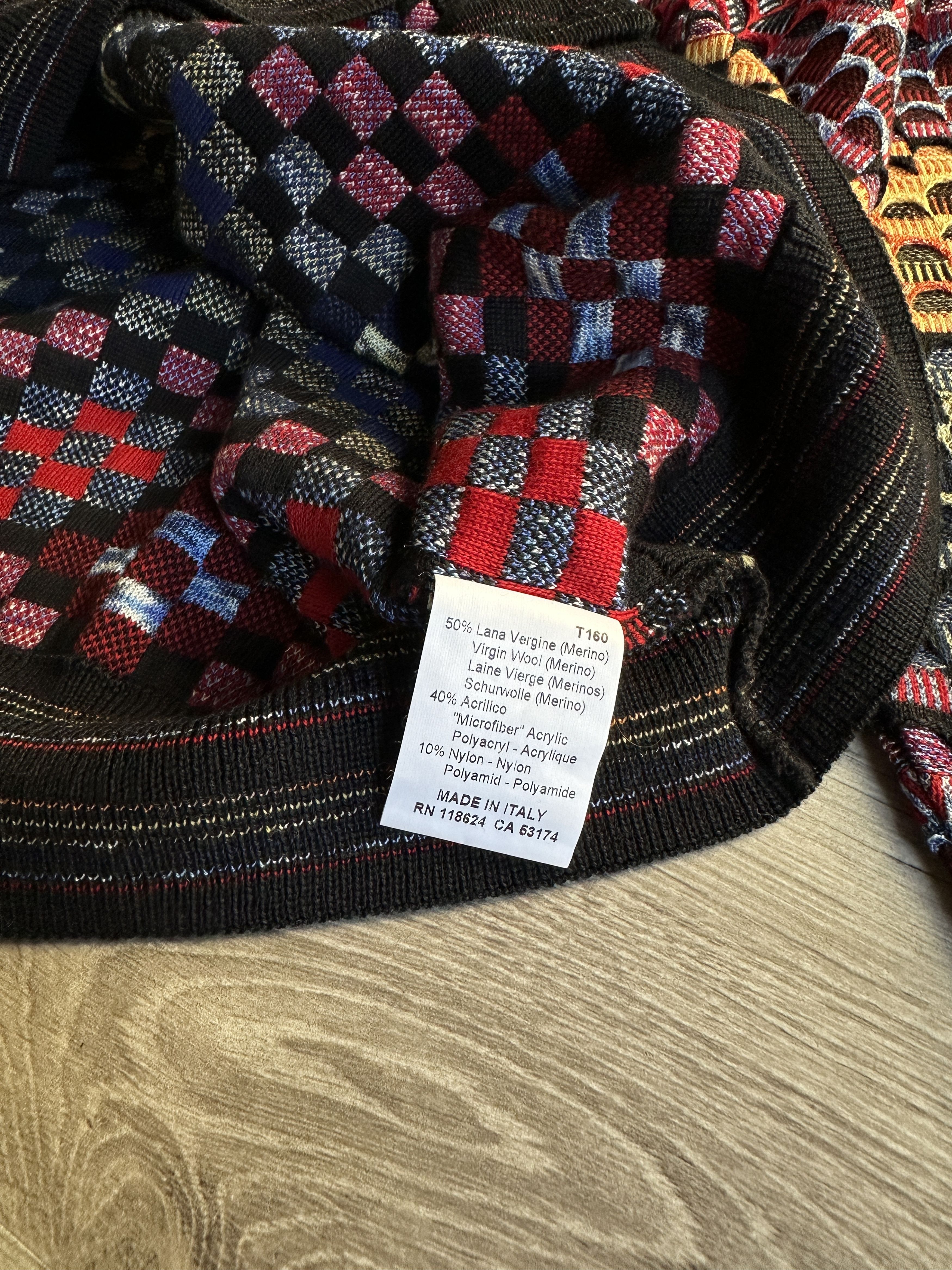 Vintage Montechiaro Knitted Wool Acrylic Cardigan Sweater 7874AC Size US XXL / EU 58 / 5 - 6 Thumbnail