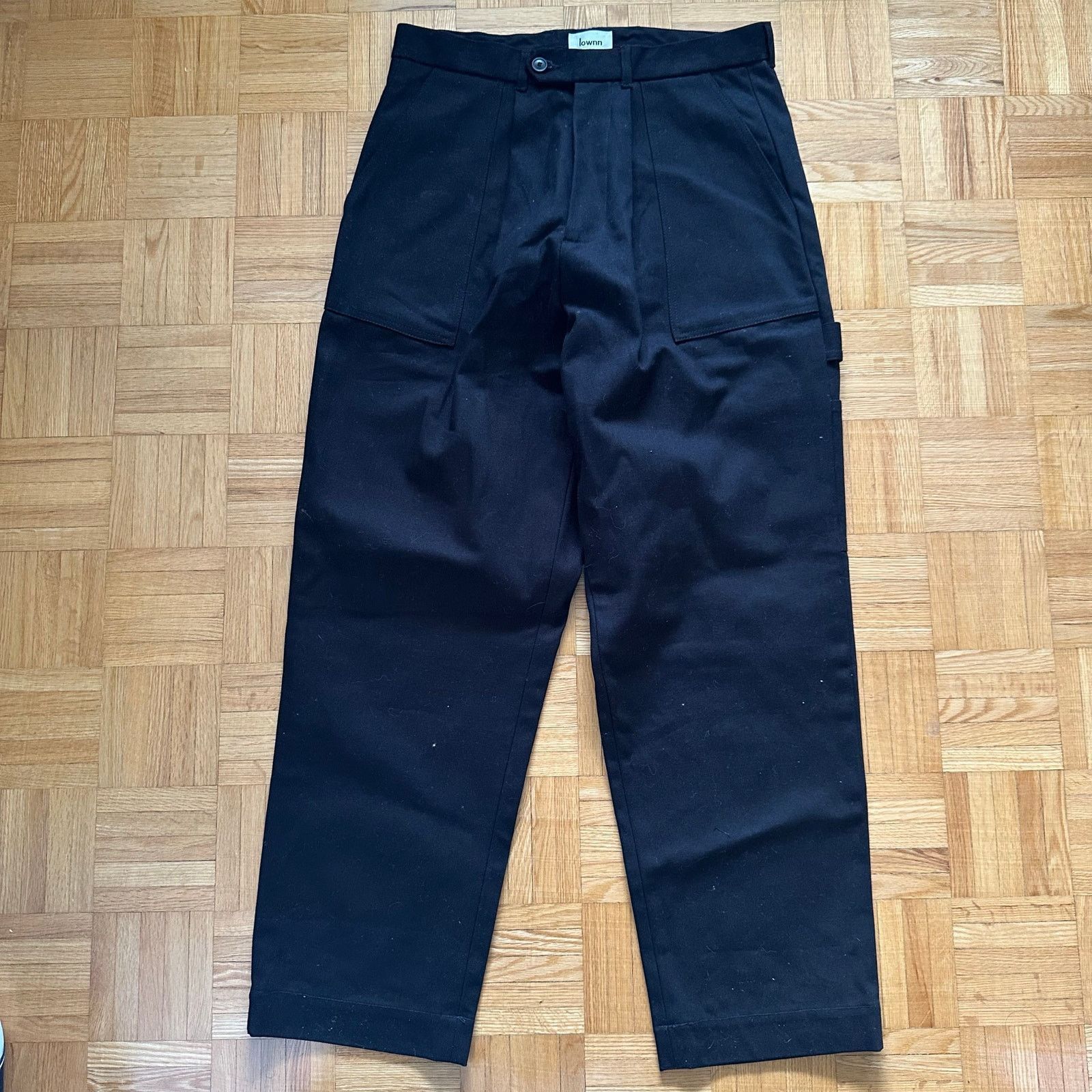 Lownn Lownn heavy black canvas pleated carpenter pants Size 46 Size US 31 - 1 Thumbnail