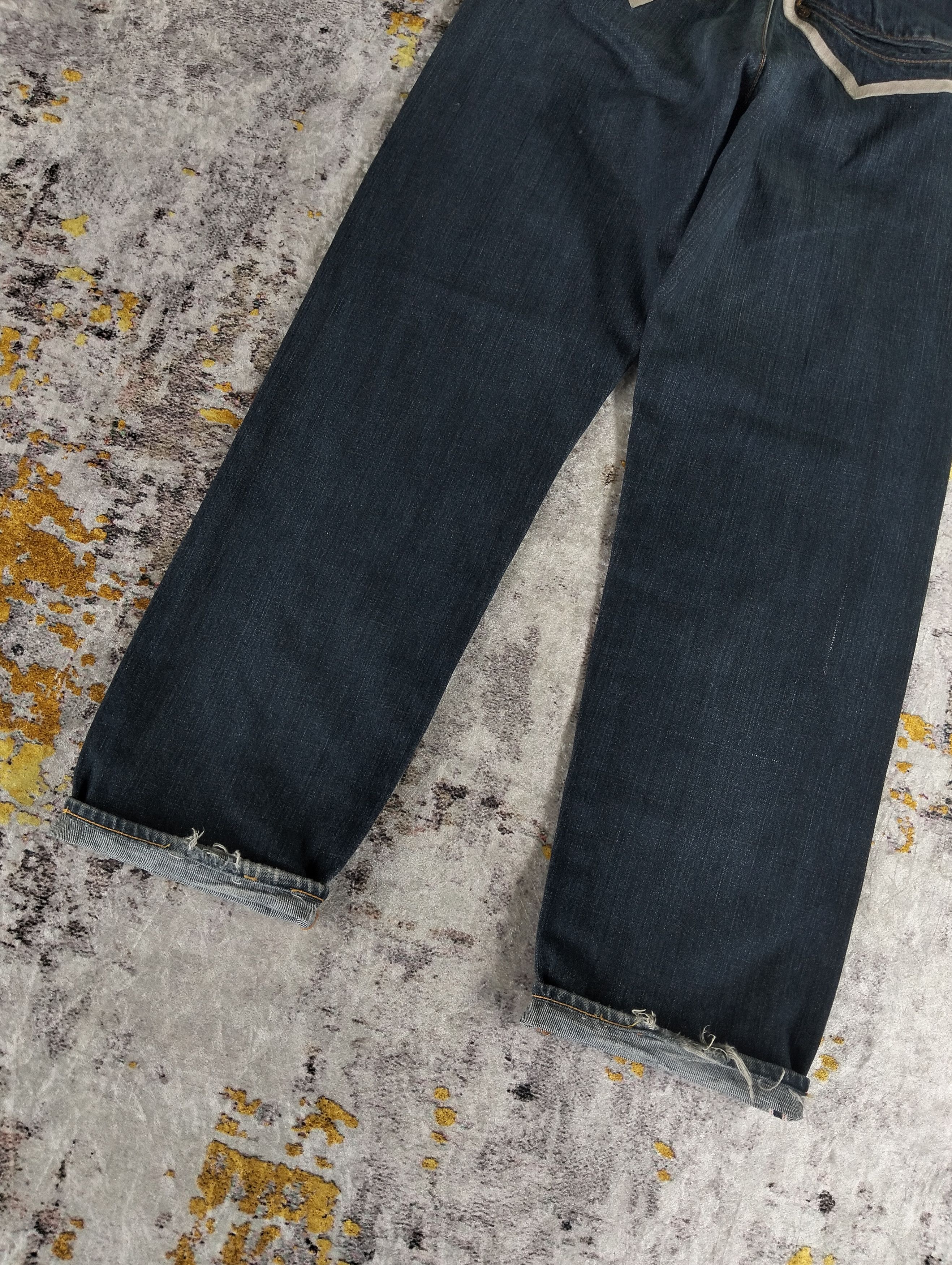 Evisu Evisu Paris Button Fly Red Line Selvedge Buckle Back Denim Size US 31 - 5 Thumbnail