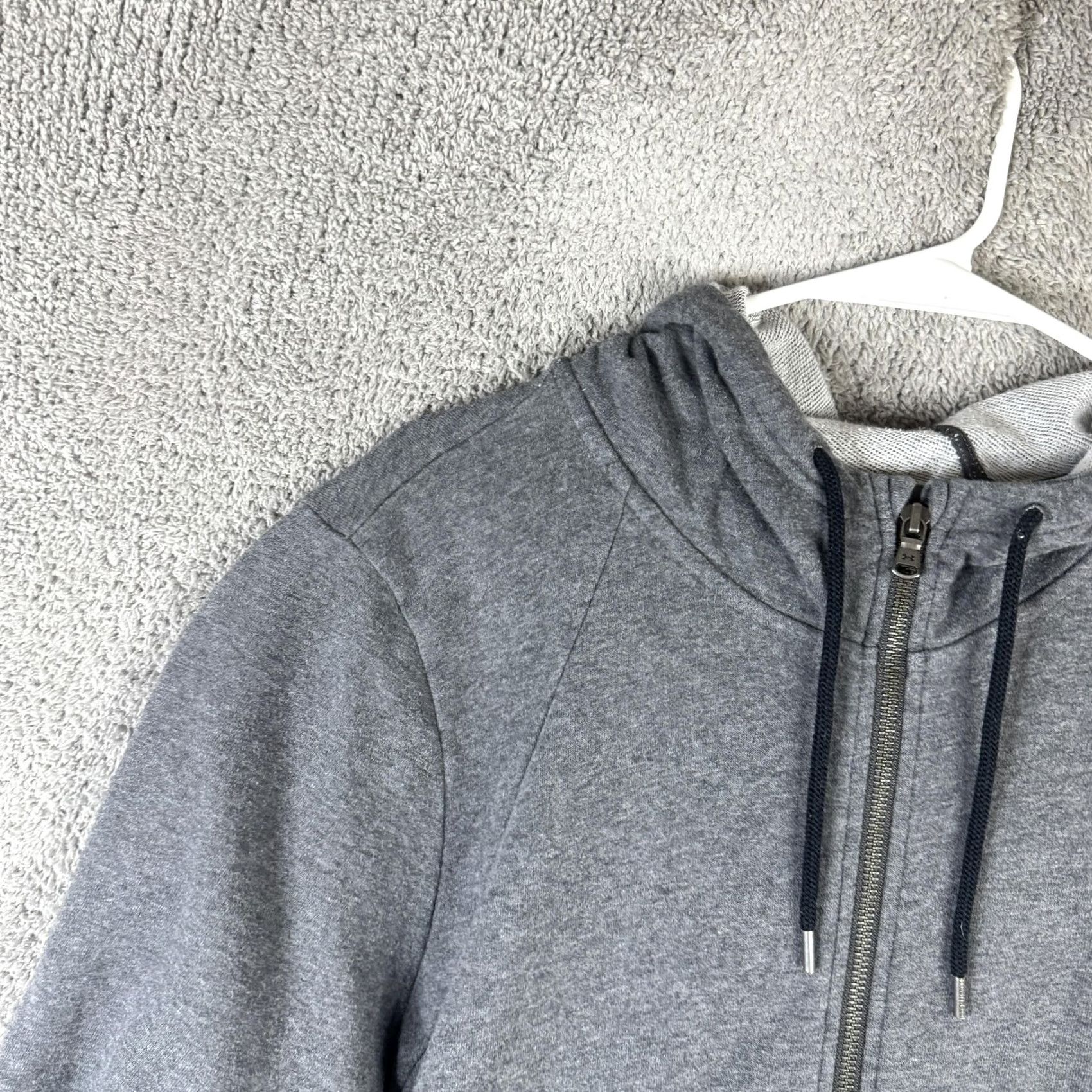 Under Armour Under Armour Hoodie Mens 2XL Gray Full Zip Jersey Sweatshirt Stripe Logo Front Pocket Zip Neck Hooded Raglan Sleeves Size US XXL / EU 58 / 5 - 6 Thumbnail