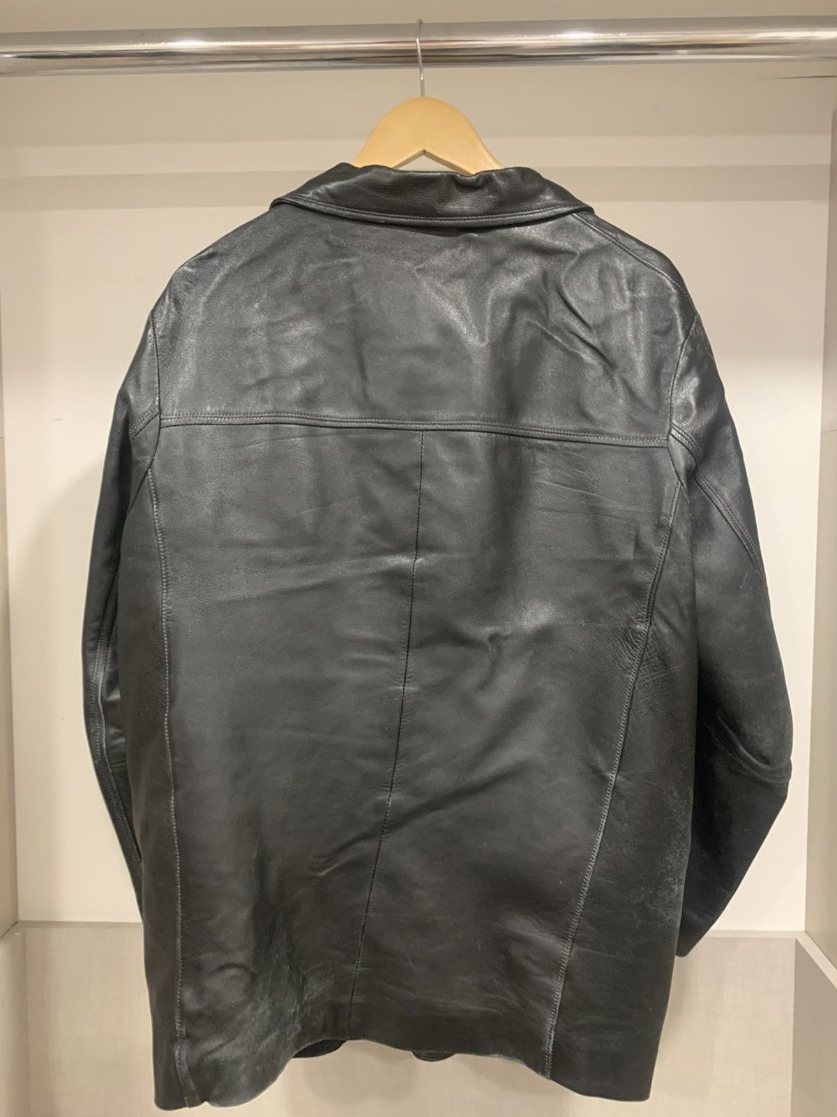 Other 90s Black vintage slightly distressed leather Jacket Size US L / EU 52-54 / 3 - 2 Thumbnail
