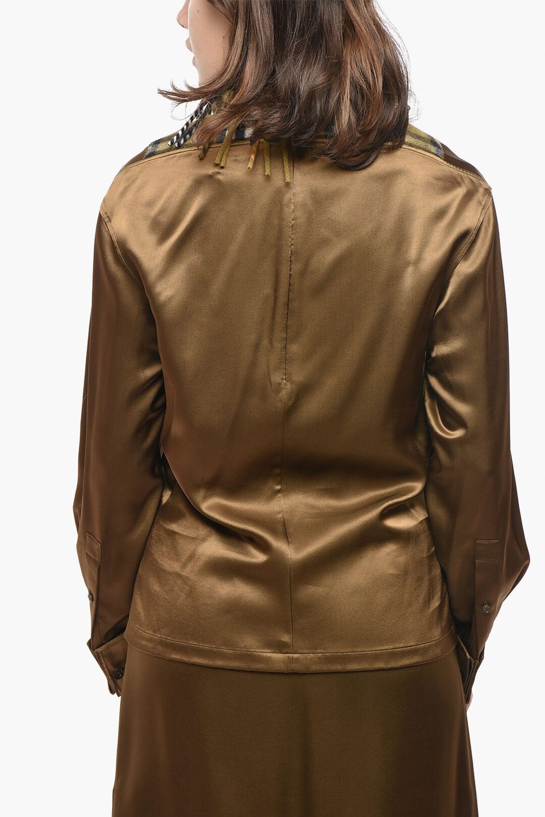 Burberry og1mm1225 Satin Blouse in Brown Size M / US 6-8 / IT 42-44 - 2 Thumbnail