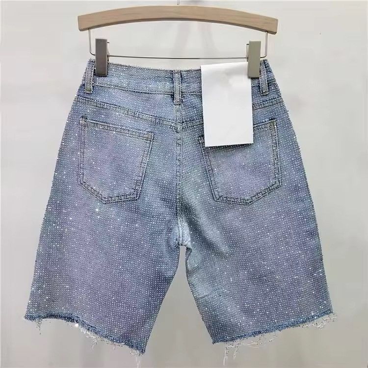 Japanese Brand rhinestone Y2K DRIP denim shorts Size US 28 / EU 44 - 2 Thumbnail